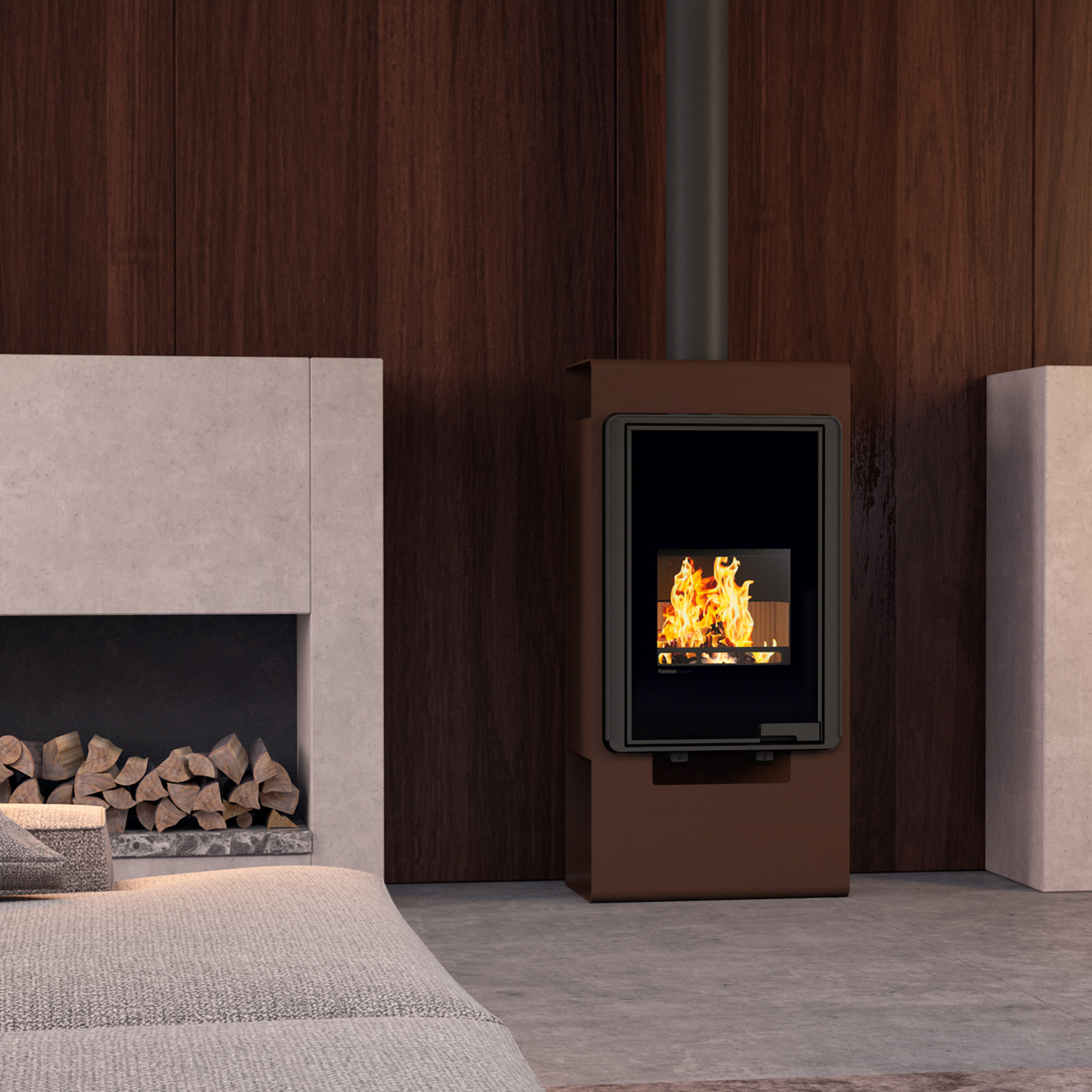 HS Flamingo Deluxe Singa Poêle à bois Marron