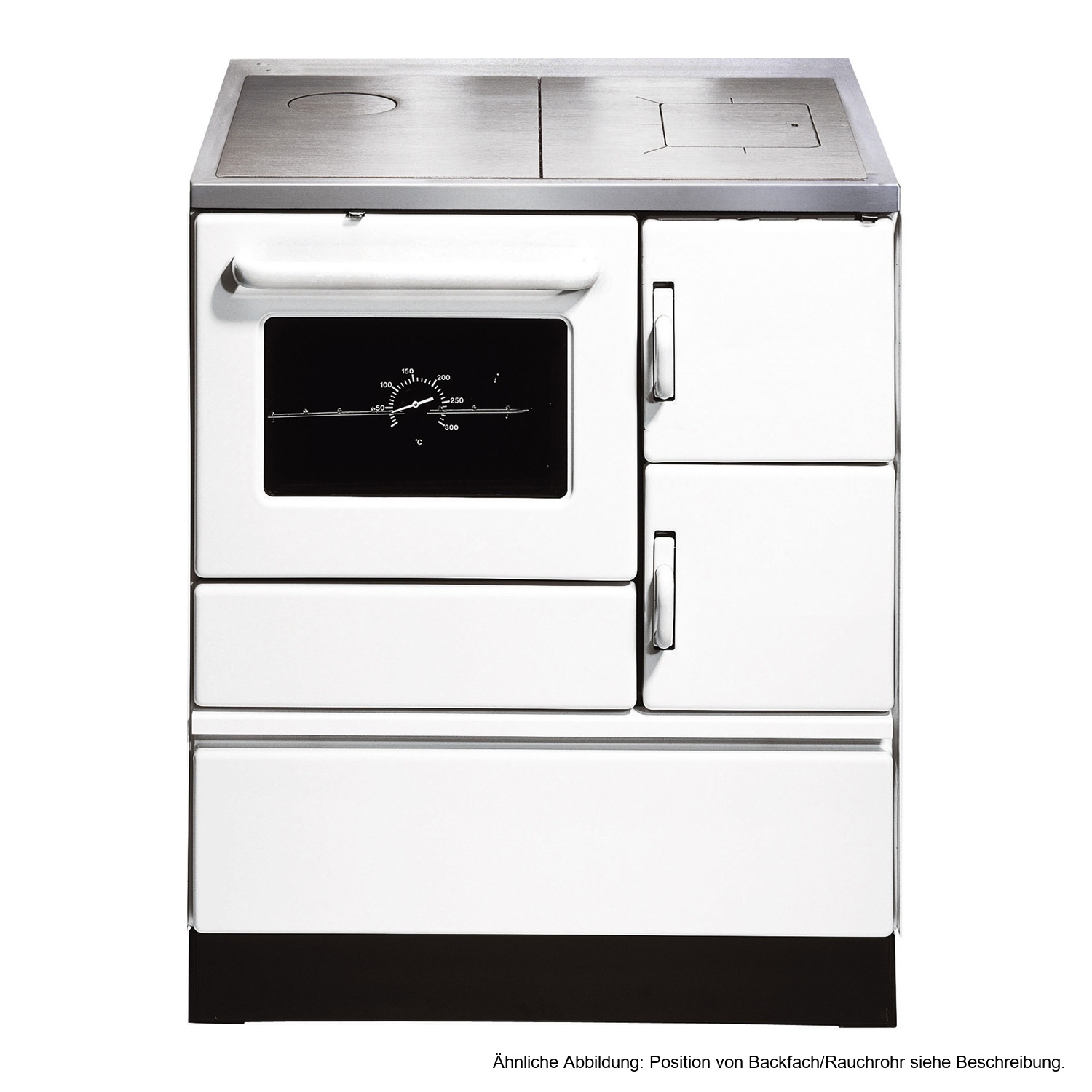 Wamsler K 128 Cuisinière à bois à droite blanc avec plaque en acier