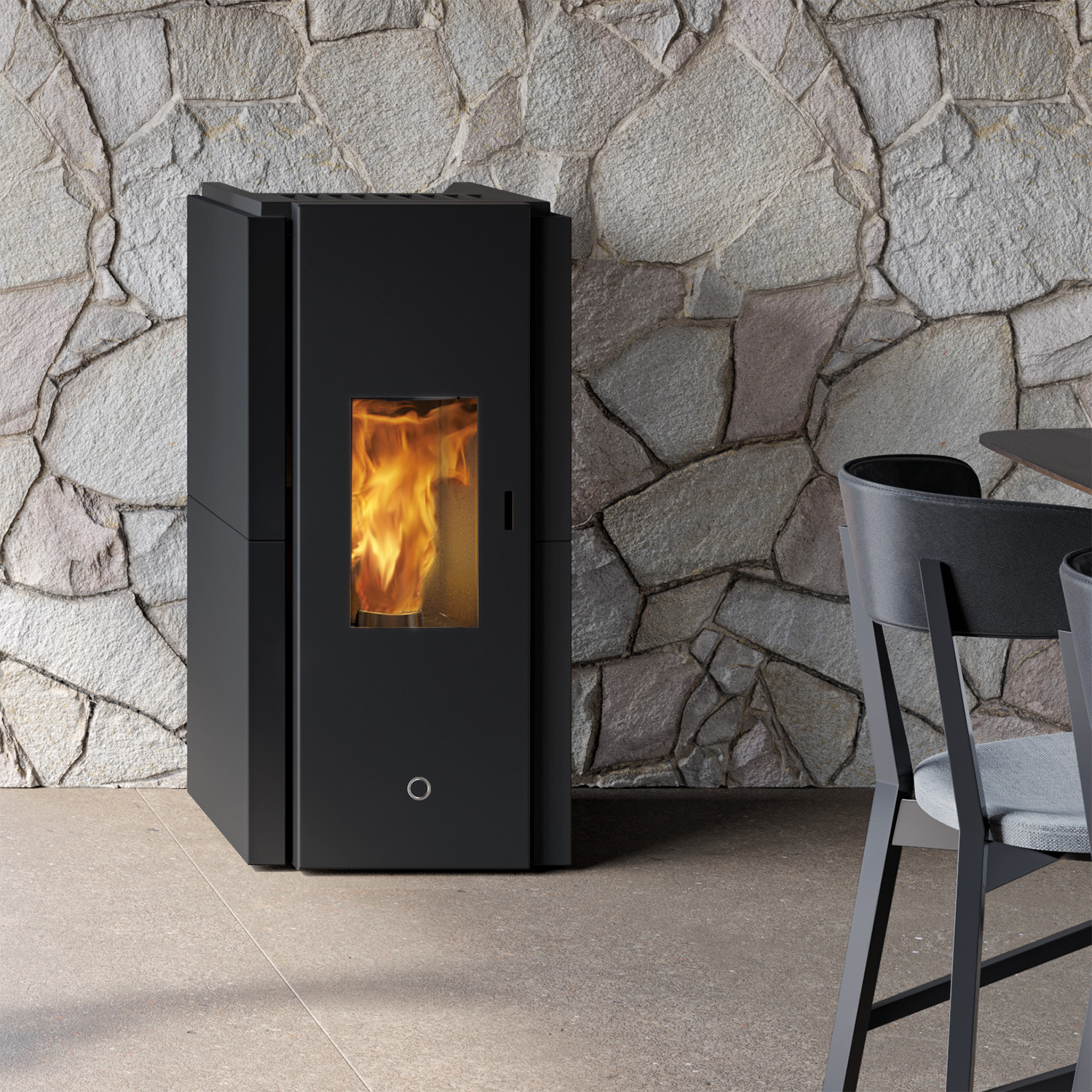 EK63 Zone 80 Evo Poêle à granulés acier noir