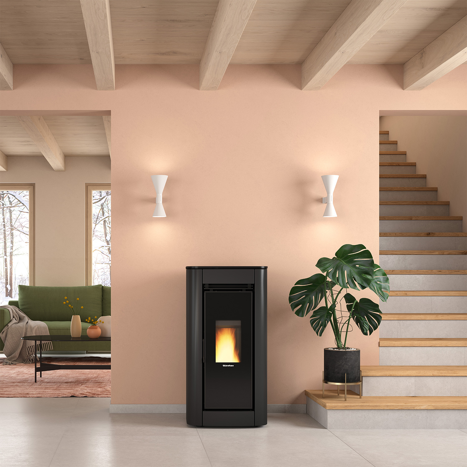 Extraflame Evolution Line Ilary poêle à granulés acier noir Extraflame Evolution Line Ilary poêle à granulés acier noir