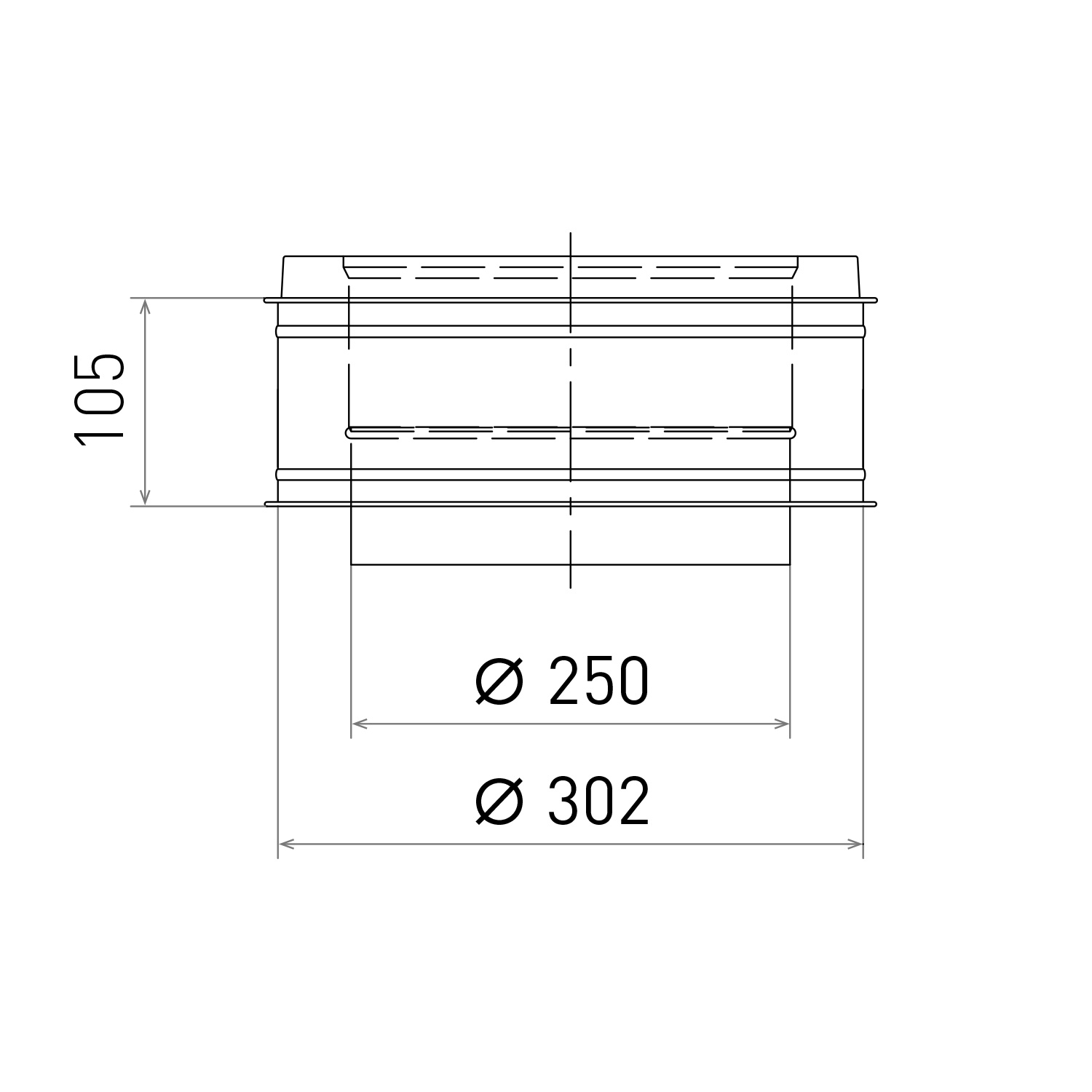 Opsinox conduit de cheminée en acier inoxydable 250 mm élément de longueur B150