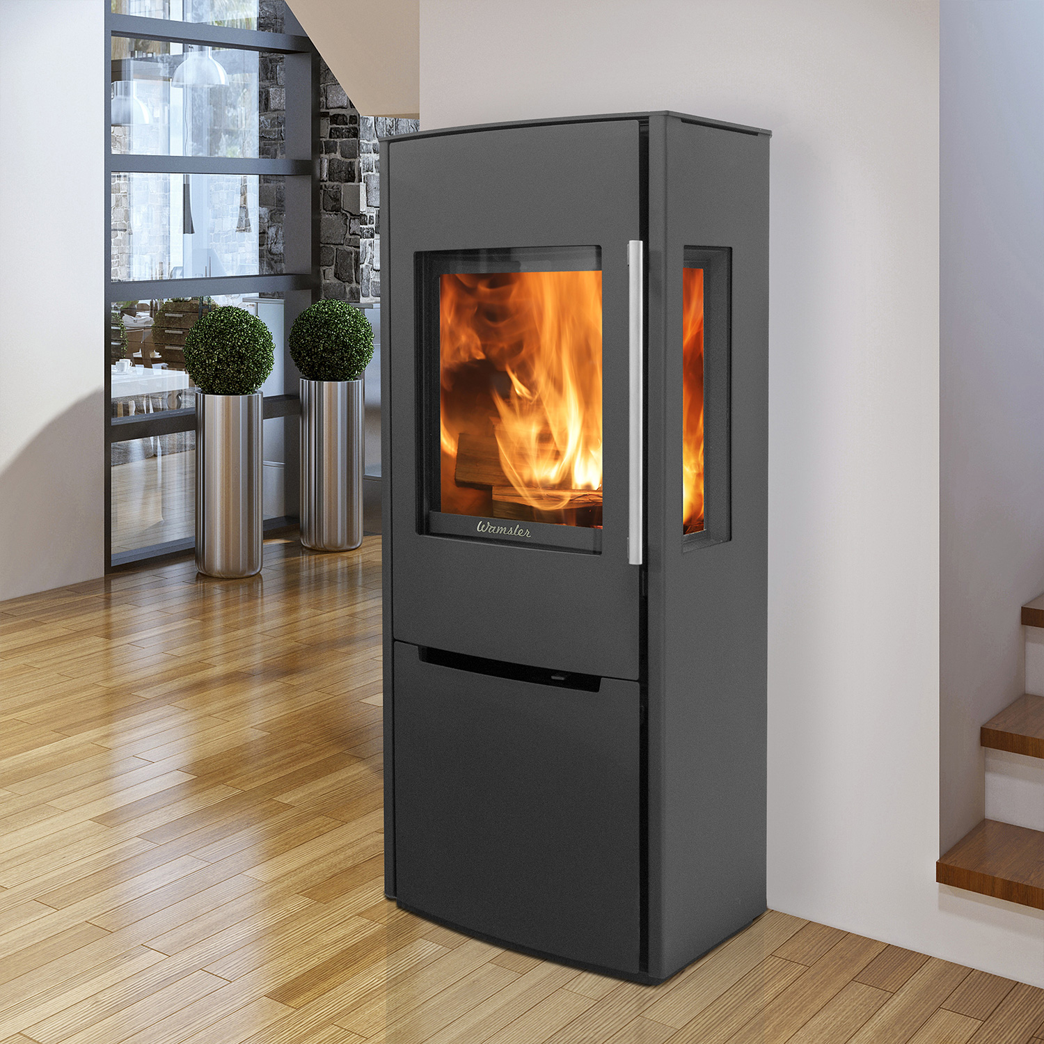Wamsler Pylon 3G poêle à bois en acier noir