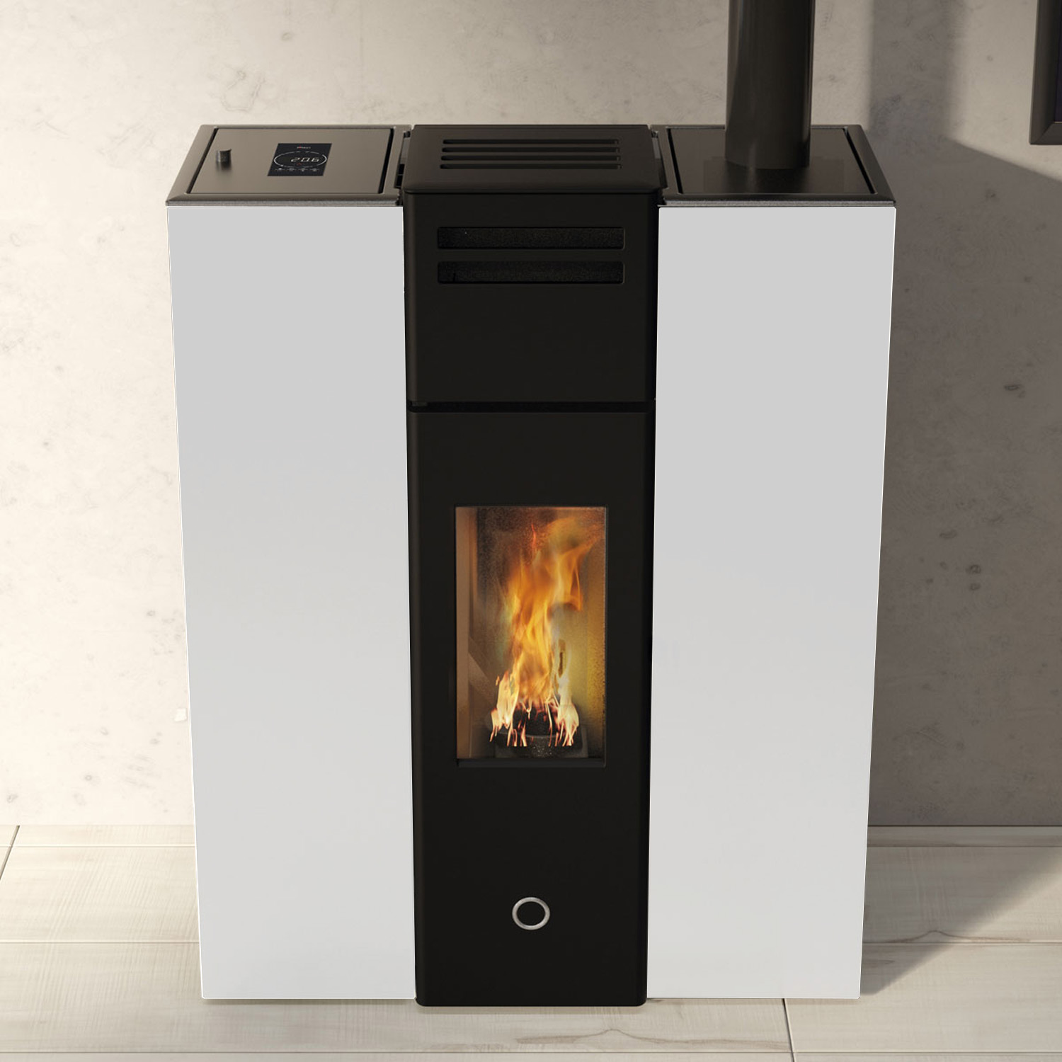 EK63 Cell 80+ Evo Poêle à granulés acier blanc