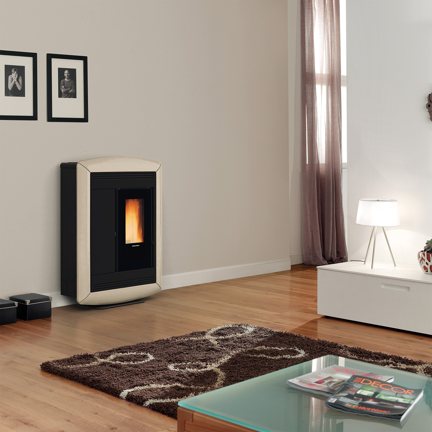 Extraflame Souvenir Lux EVO poêle à granulés Majolika Tortora
