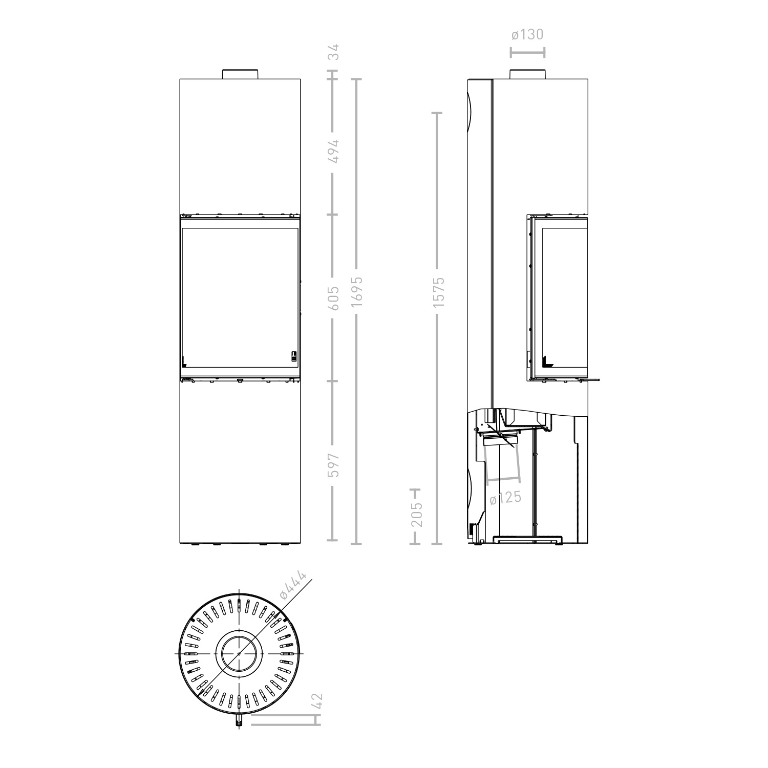 Austroflamm Stila 2.0 Poêle à bois en acier gris fonte