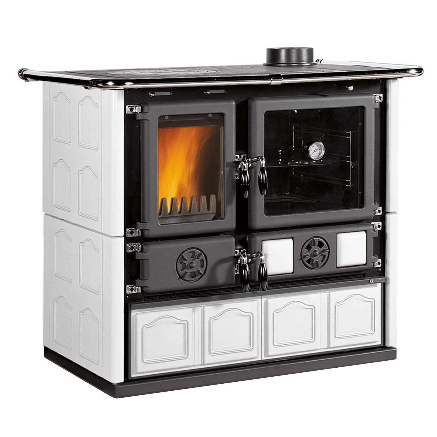 La Nordica Rosa 16 cuisinière à bois majolique blanche Infinity