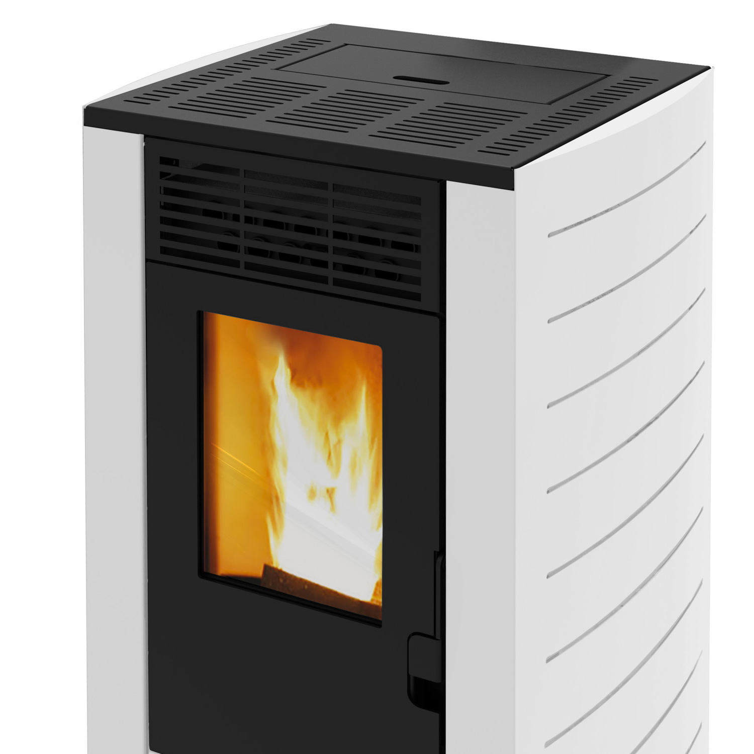 Wamsler WPO 7 Poêle à pellets en acier blanc, côtés arrondis