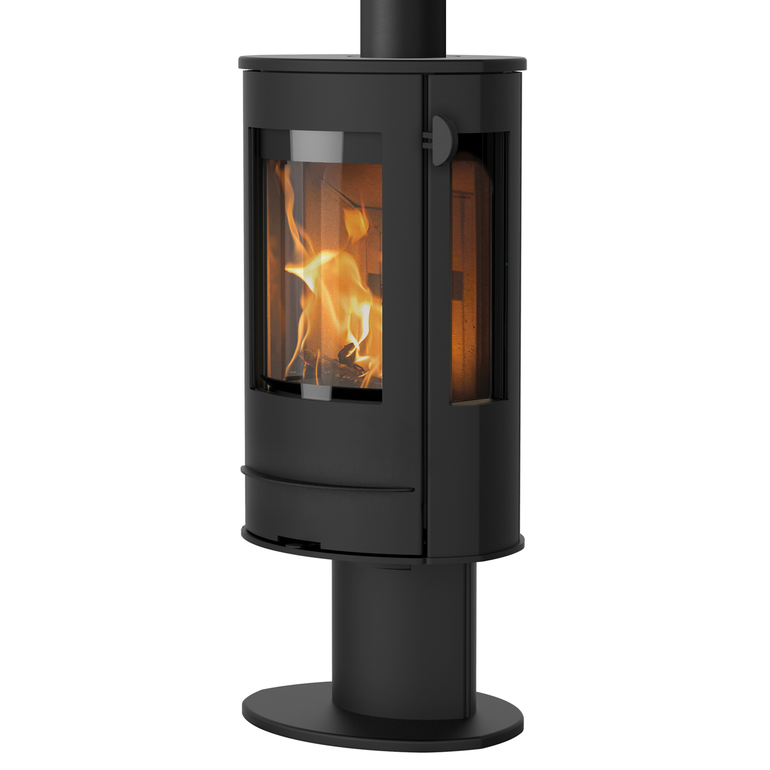 Poêle à bois Lotus Liva 7G Noir, évacuation des fumées par le haut