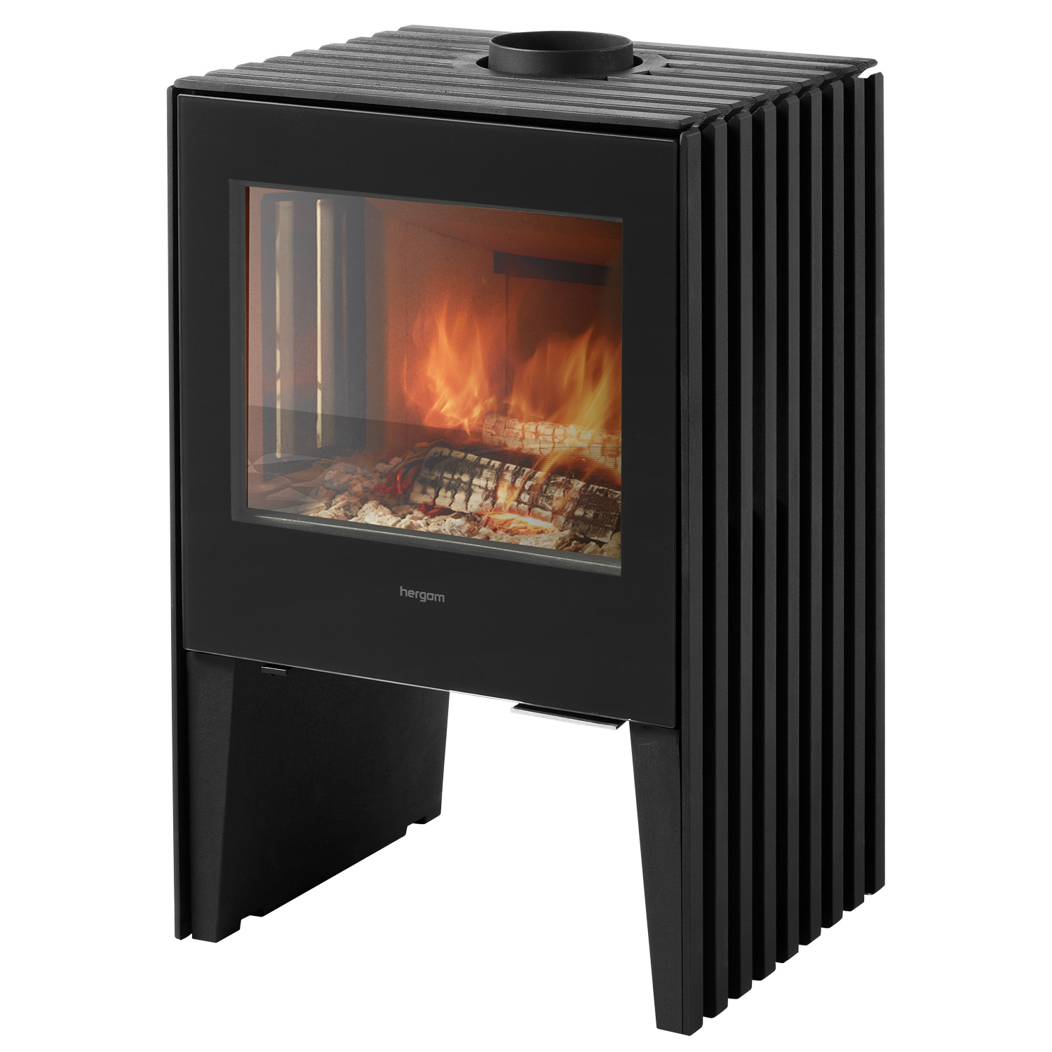 Poêle à bois Hergom Glance MV en fonte noire