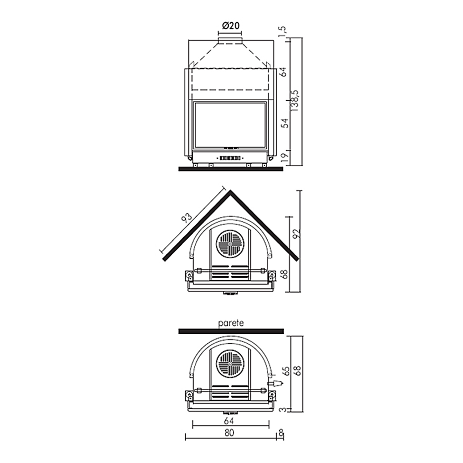 Insert de cheminée à eau Edilkamin Aquatondo 22 Flat CS PLUS