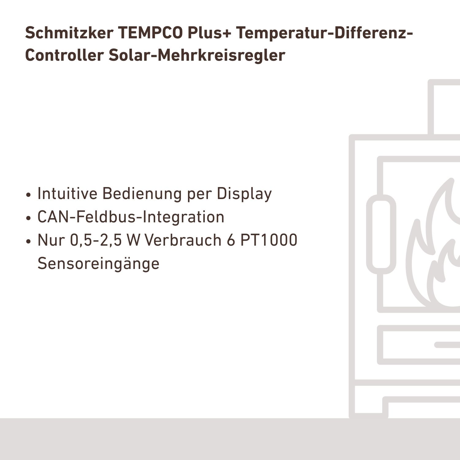 Schmitzker TEMPCO Plus+ Contrôleur de Différence de Température Régulateur Solaire Multi-Circuit