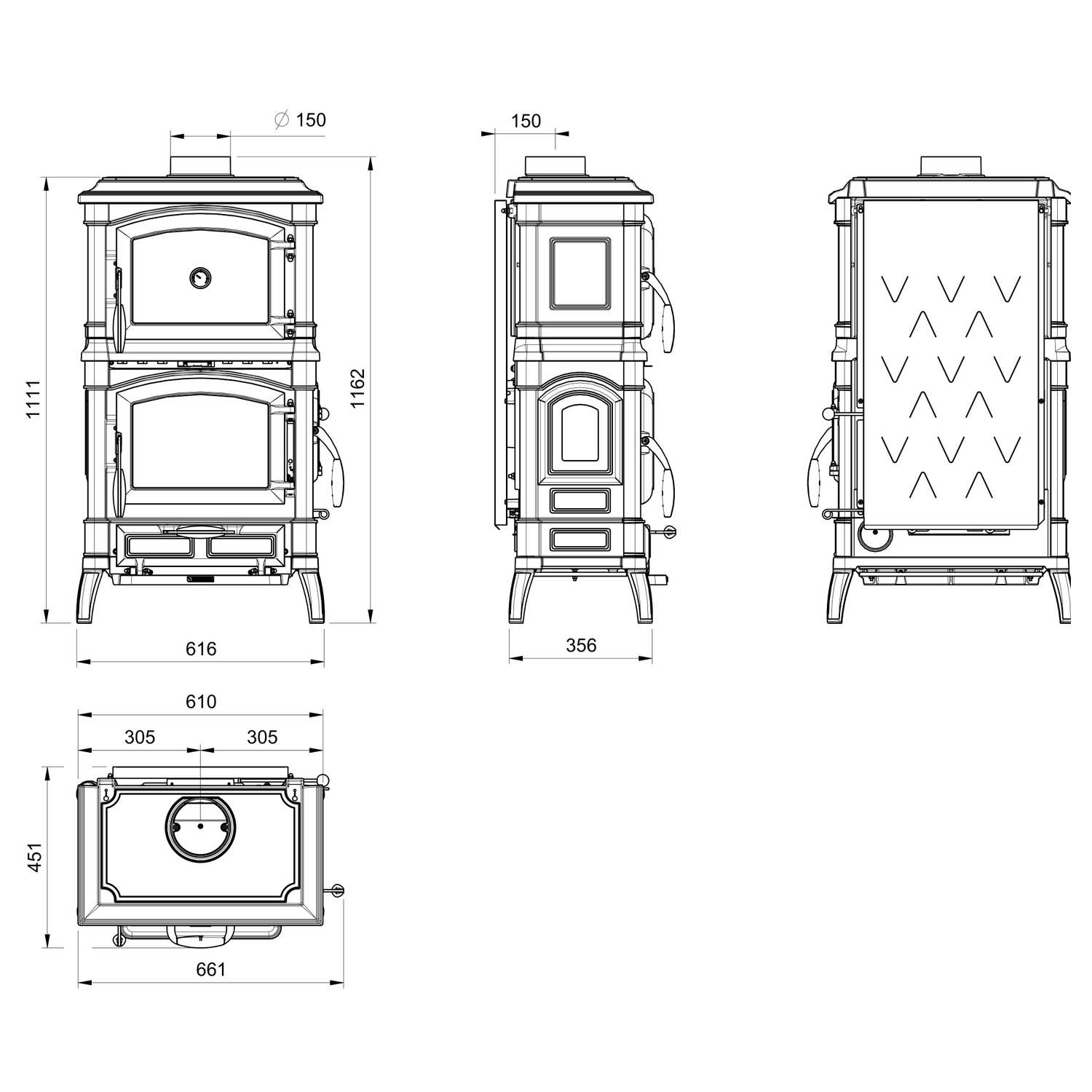 La Nordica Isetta Forno Poele a bois avec four integre