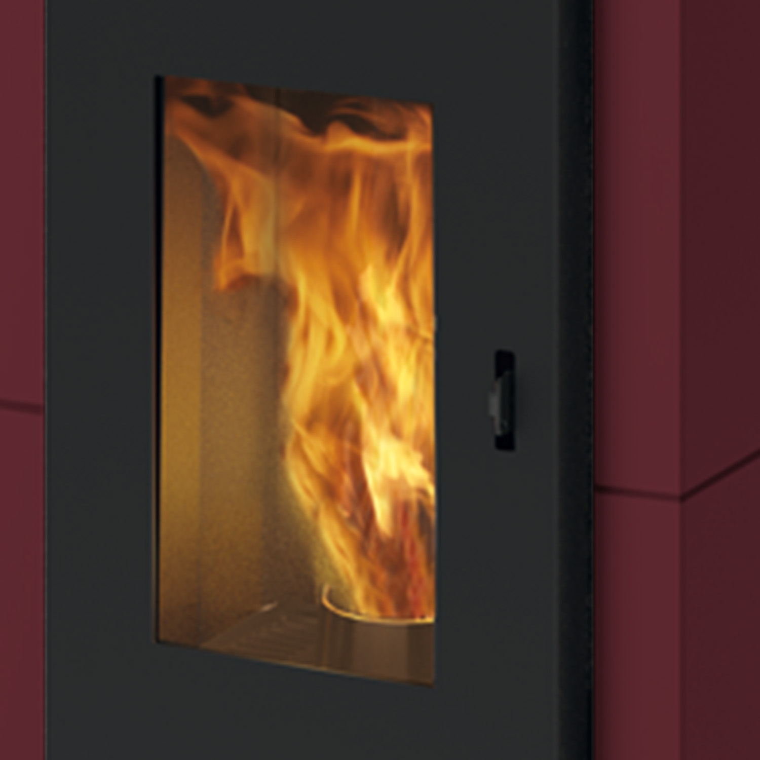 EK63 Zone 80 Evo poêle à granulés acier bordeaux