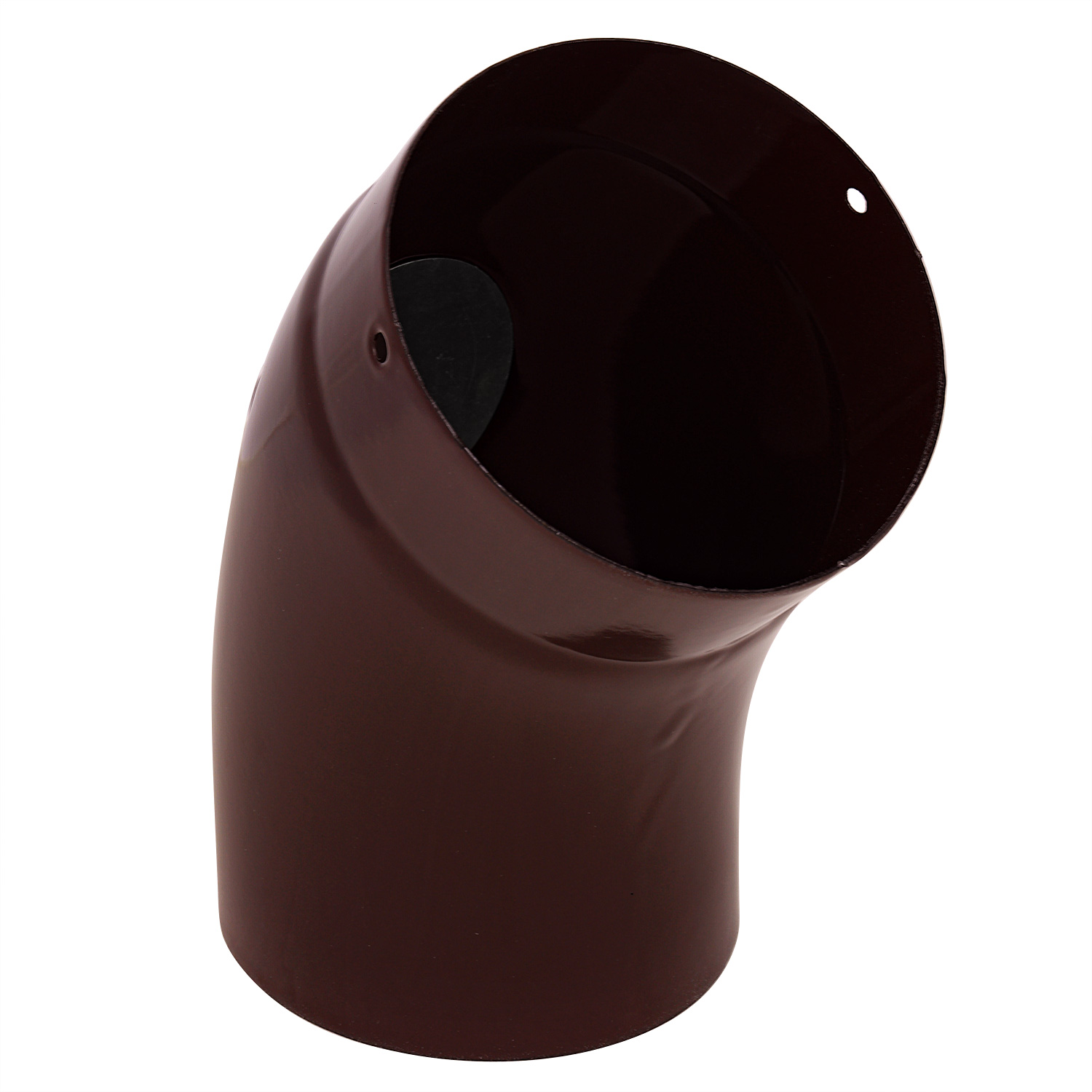 Coude de conduit de fumée / Coude de tuyau de poêle émaillé 150 mm - Coude lisse à 45° marron avec ouverture de nettoyage