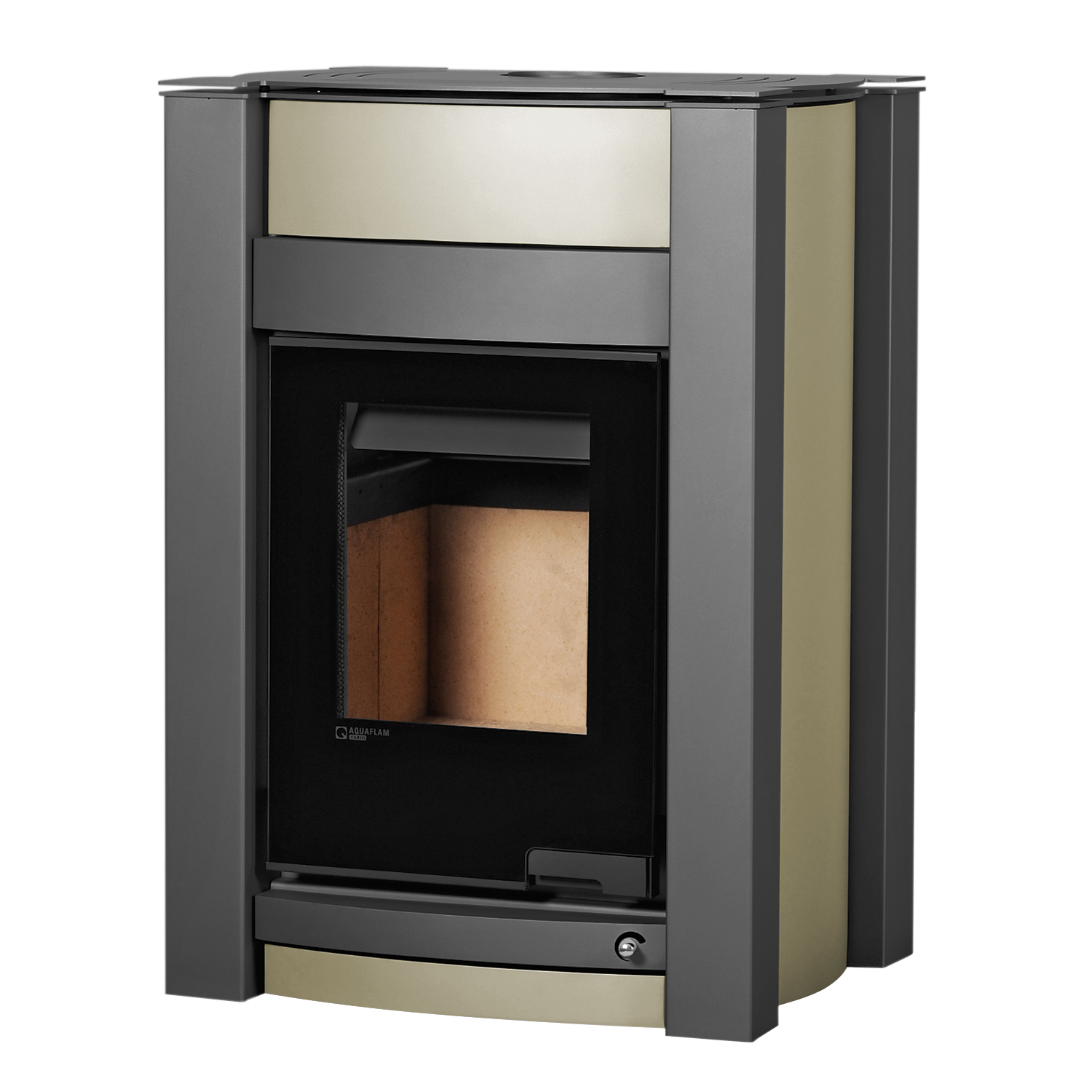 Aquaflam Vario Kalmar Basic Poêle à bois avec échangeur d'eau Olive 11/7 kW