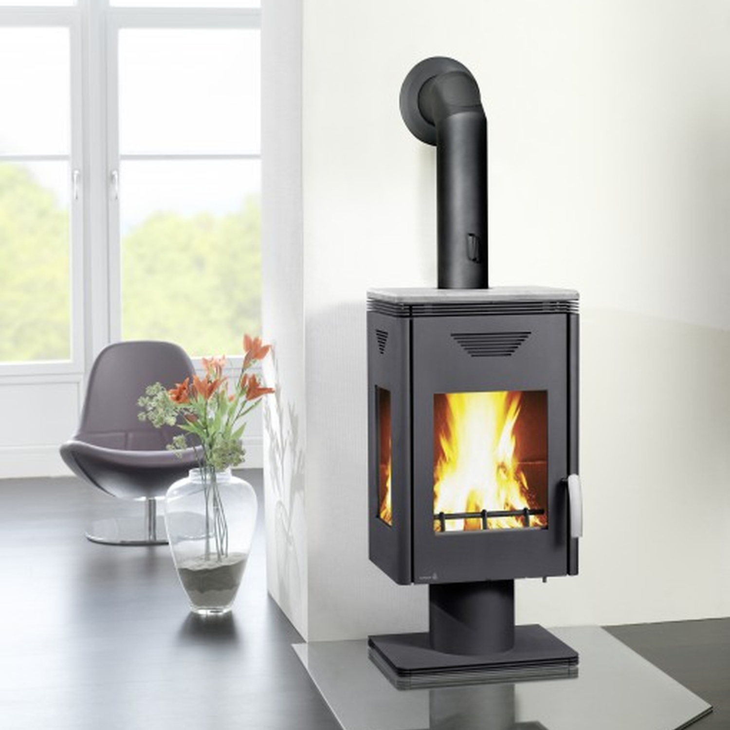 Wamsler poêle à bois « Trion » gris