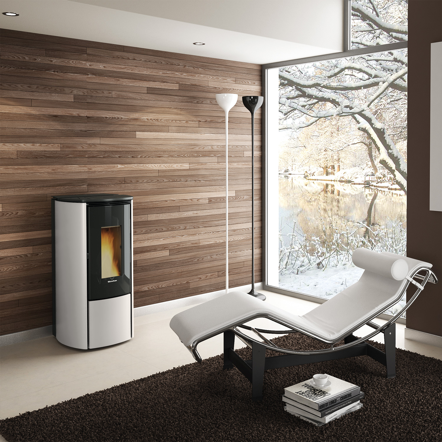 Extraflame Evolution Line Katia 9 poêle à granulés acier blanc