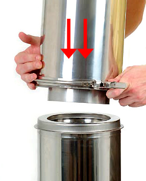 Opsinox DW Ø200 MS console murale pour installation intermédiaire