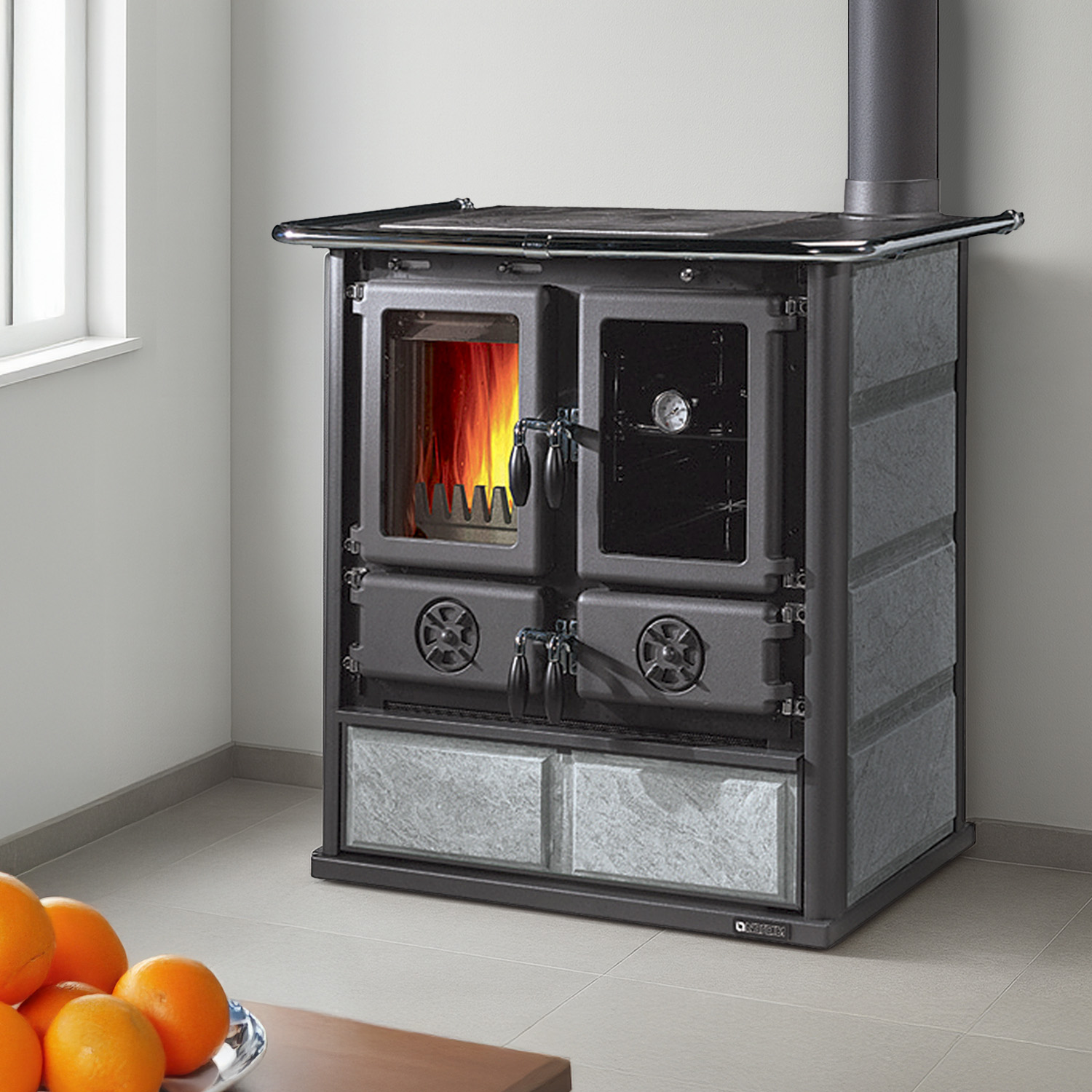 La Nordica Rosetta 16 cuisinière à bois pierre ollaire