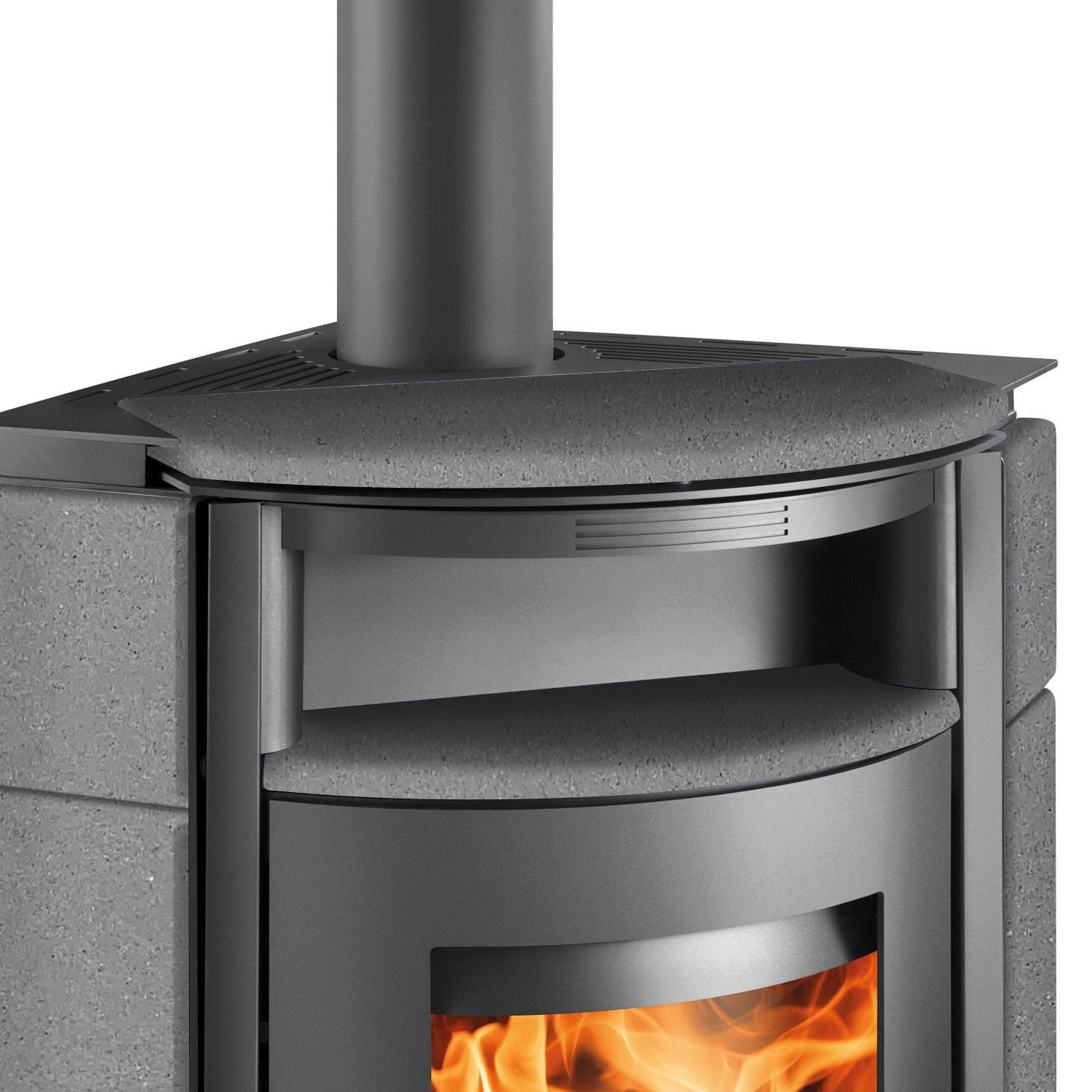 Haas+Sohn Kuopio II Poêle à bois anthracite perle / quartz gris