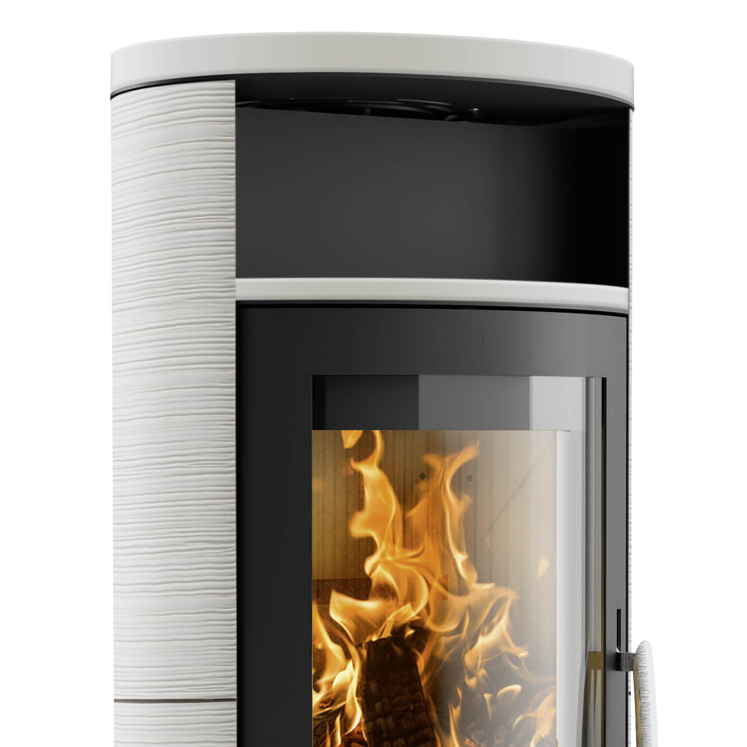 Oranier Polar 7 2.0 Poêle à bois Acier Noir / Céramique Blanc Soie