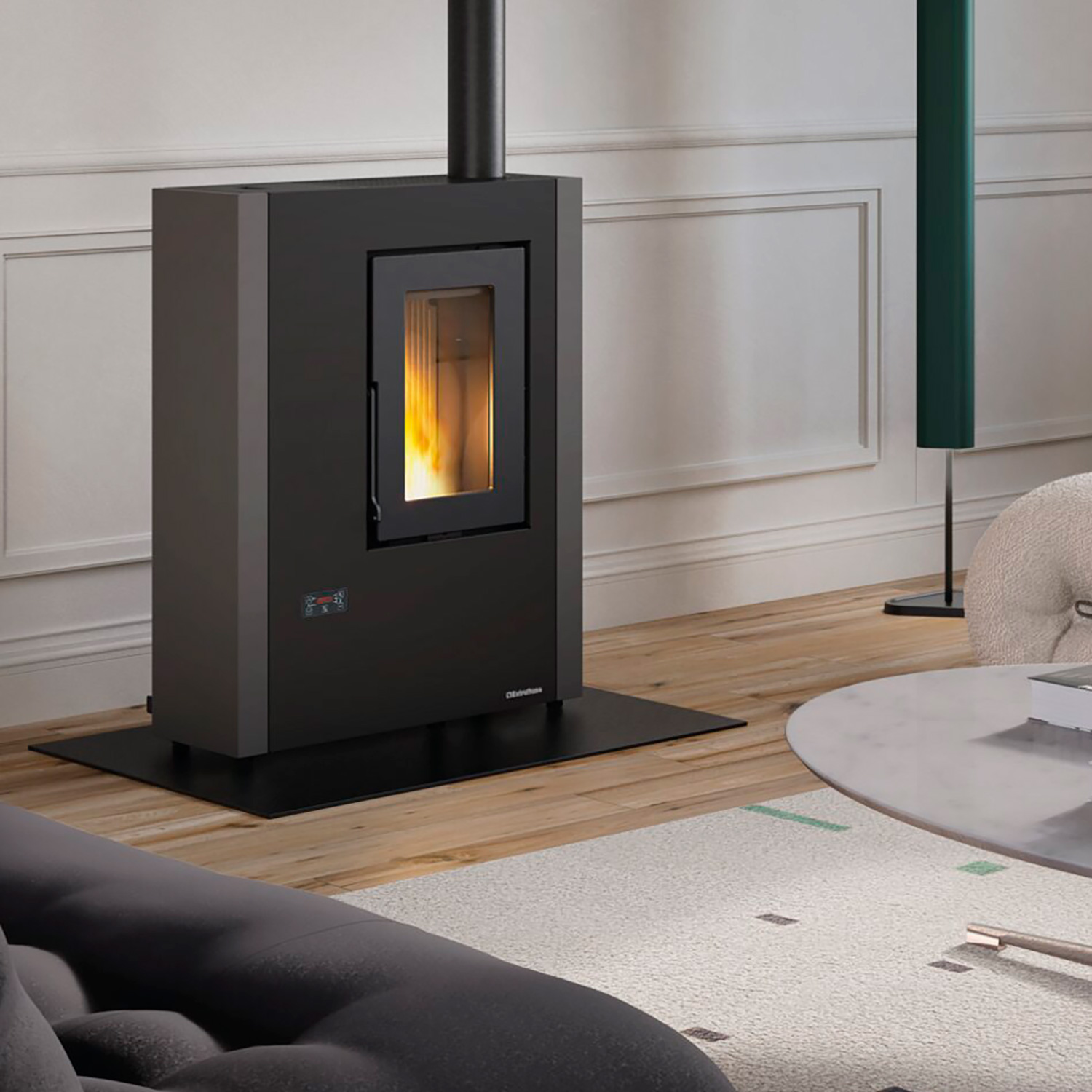 poêle à granulés Gussgrau