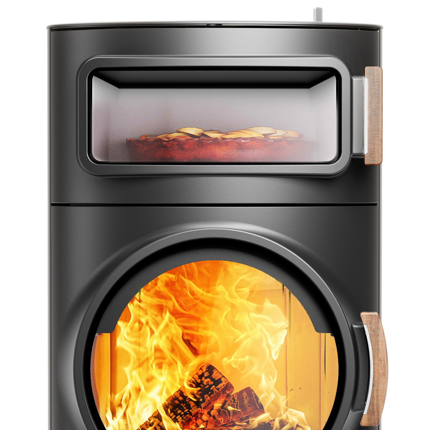 Austroflamm Clou Xtra Back Poêle à bois Acier Noir + 1 m³ de bois de chauffage gratuit
