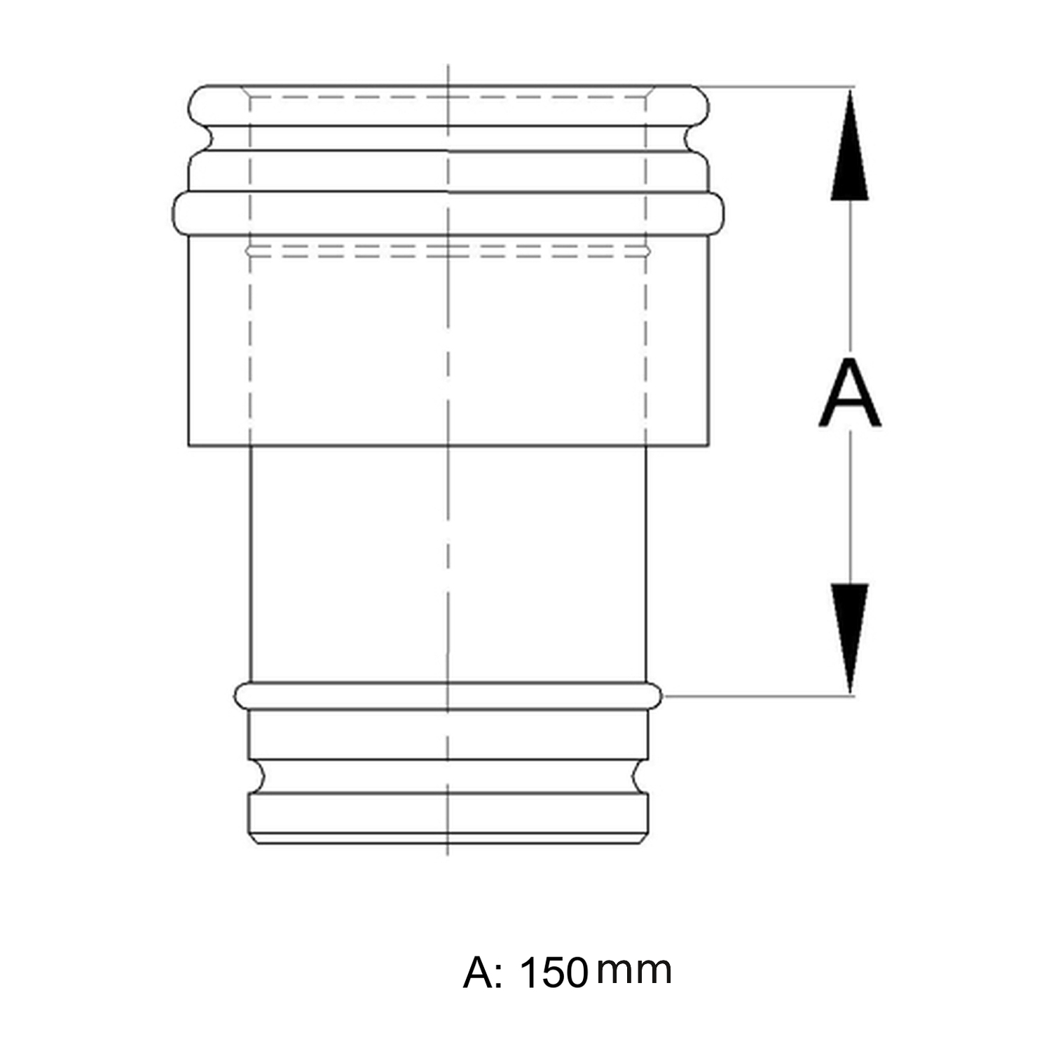 Schiedel raccord de transition PPL 200 sur ICS Ø200 mm double paroi brillant