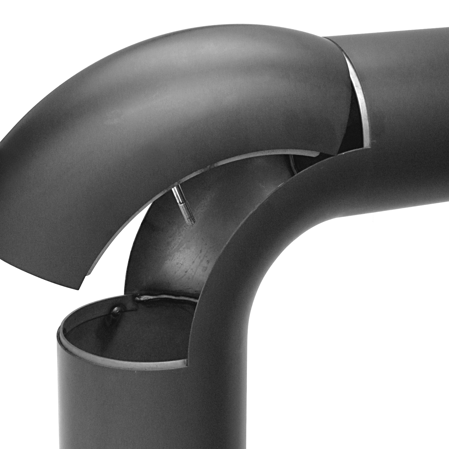 Raik Basic ensemble de coudes de tuyau de fumée 130mm gris fonte FULLFORM rond pour tuyau de fumée / conduit de fumée