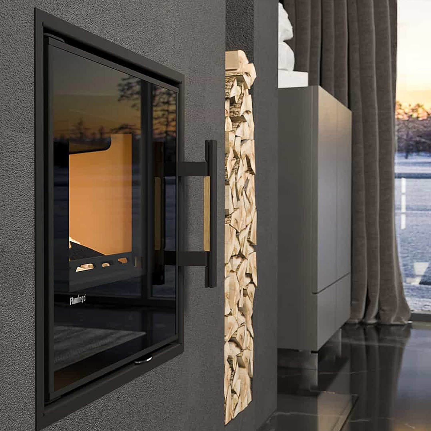 Insert de cheminée HS Flamingo S5 Acier Noir Manuel