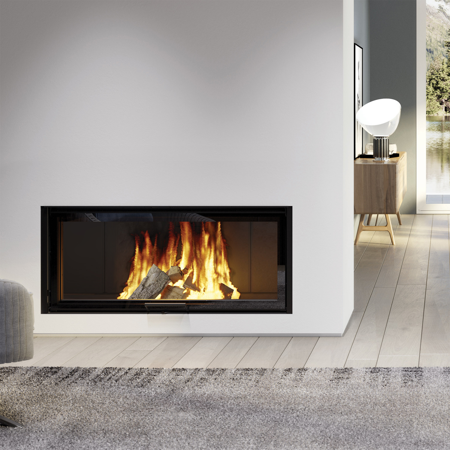Edilkamin Windo 120 insert de cheminée foyer noir