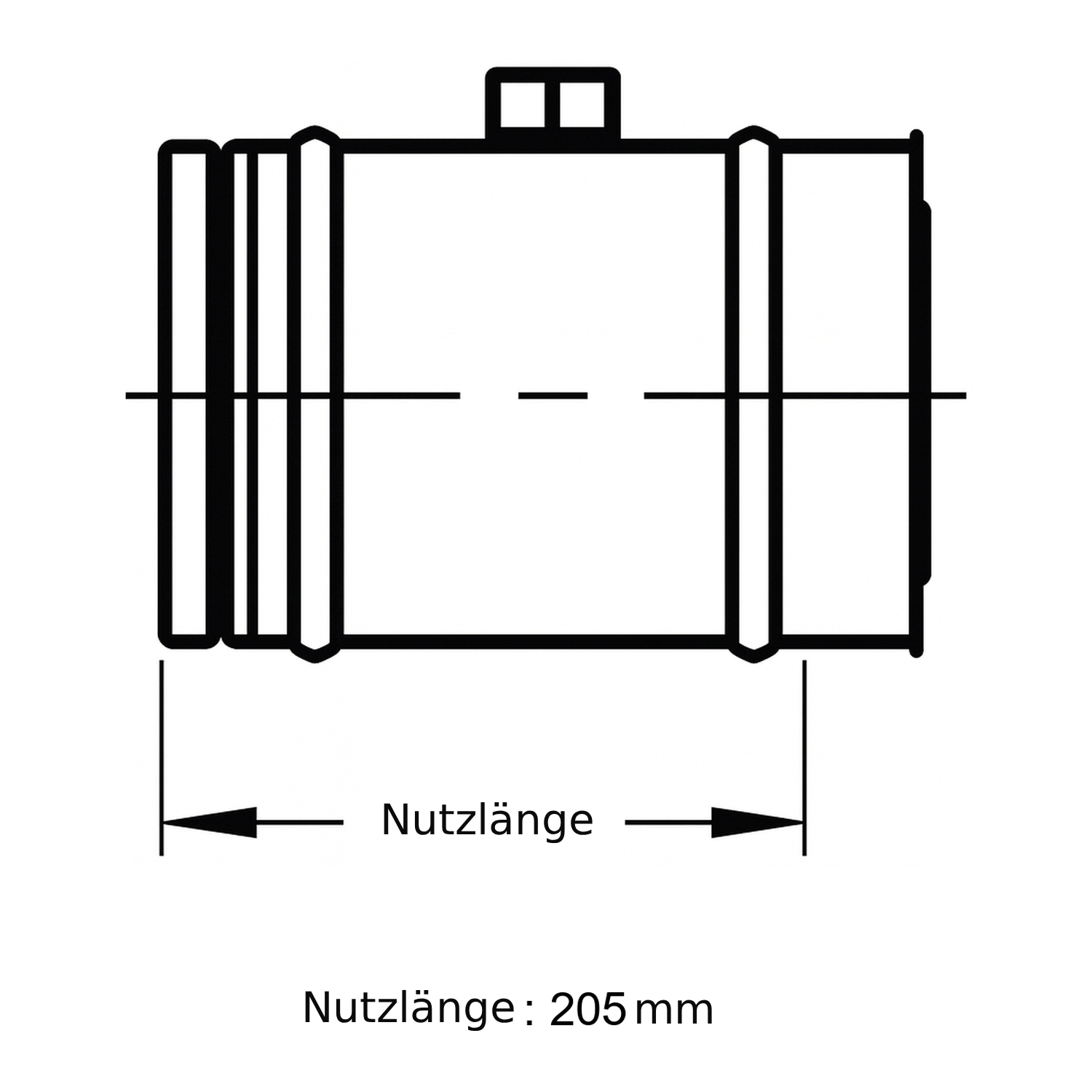 Schiedel ICS élément de tuyau 250 mm Ø180 avec orifice de mesure double paroi brillant