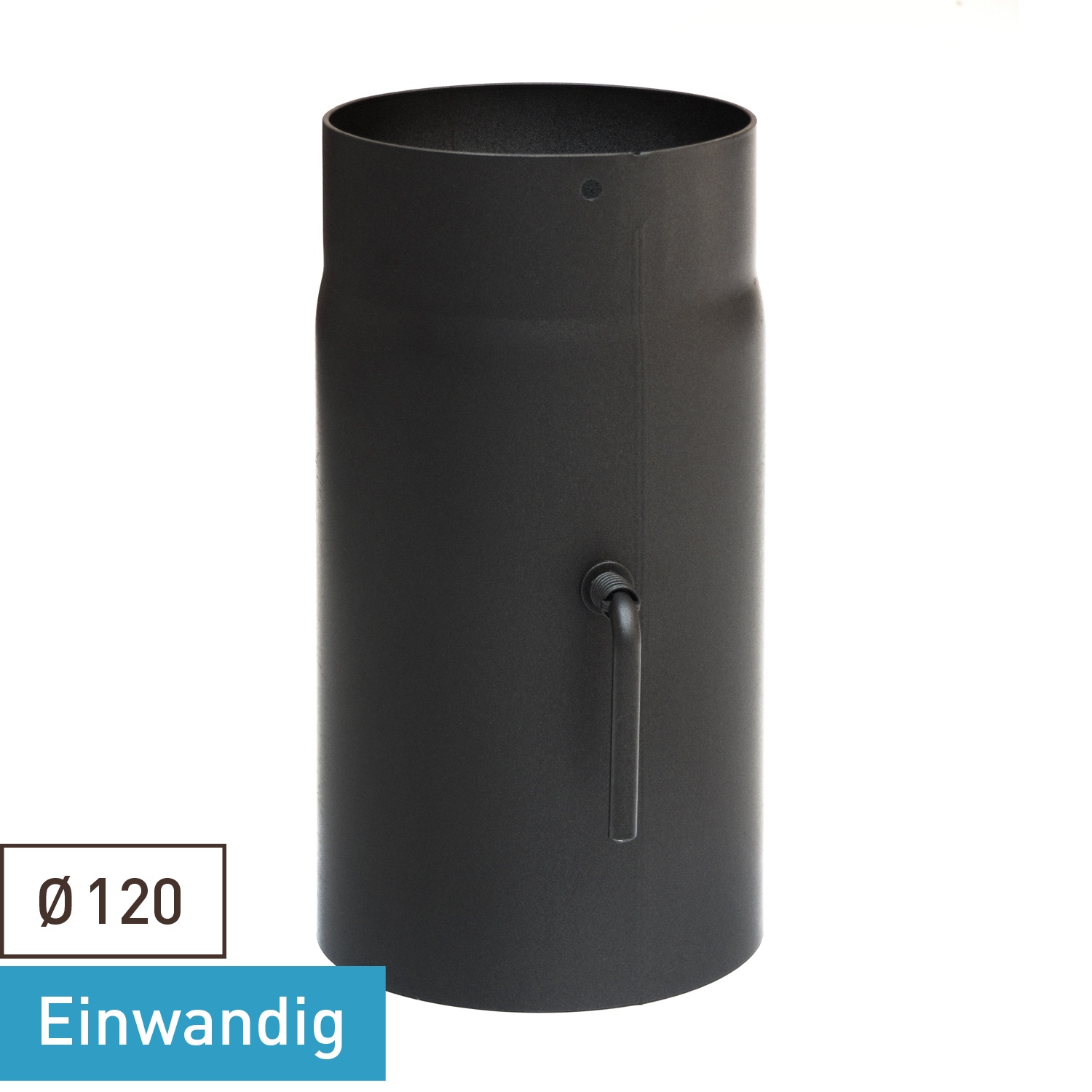 Raik Basic régulation de tirage 120mm noir L: 250mm pour tuyau de fumée / conduit de fumée