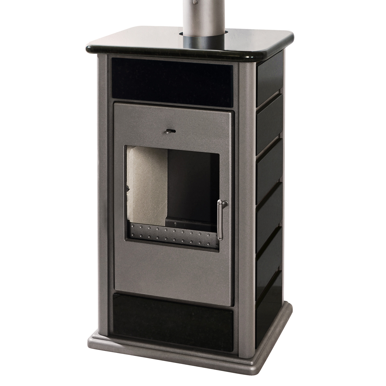 Schmitzker Alicante Poêle à bois avec circulation d'eau Anthracite Blackline