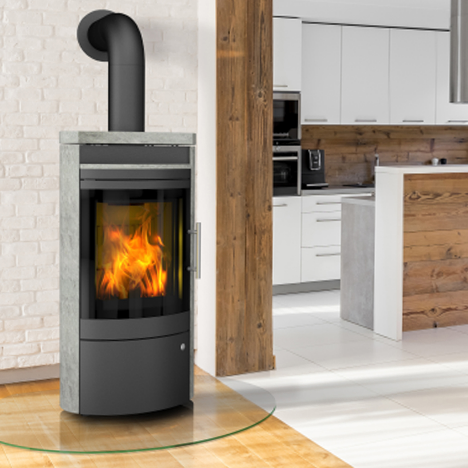 Poêle à bois Libra de Königshütte en pierre naturelle serpentine