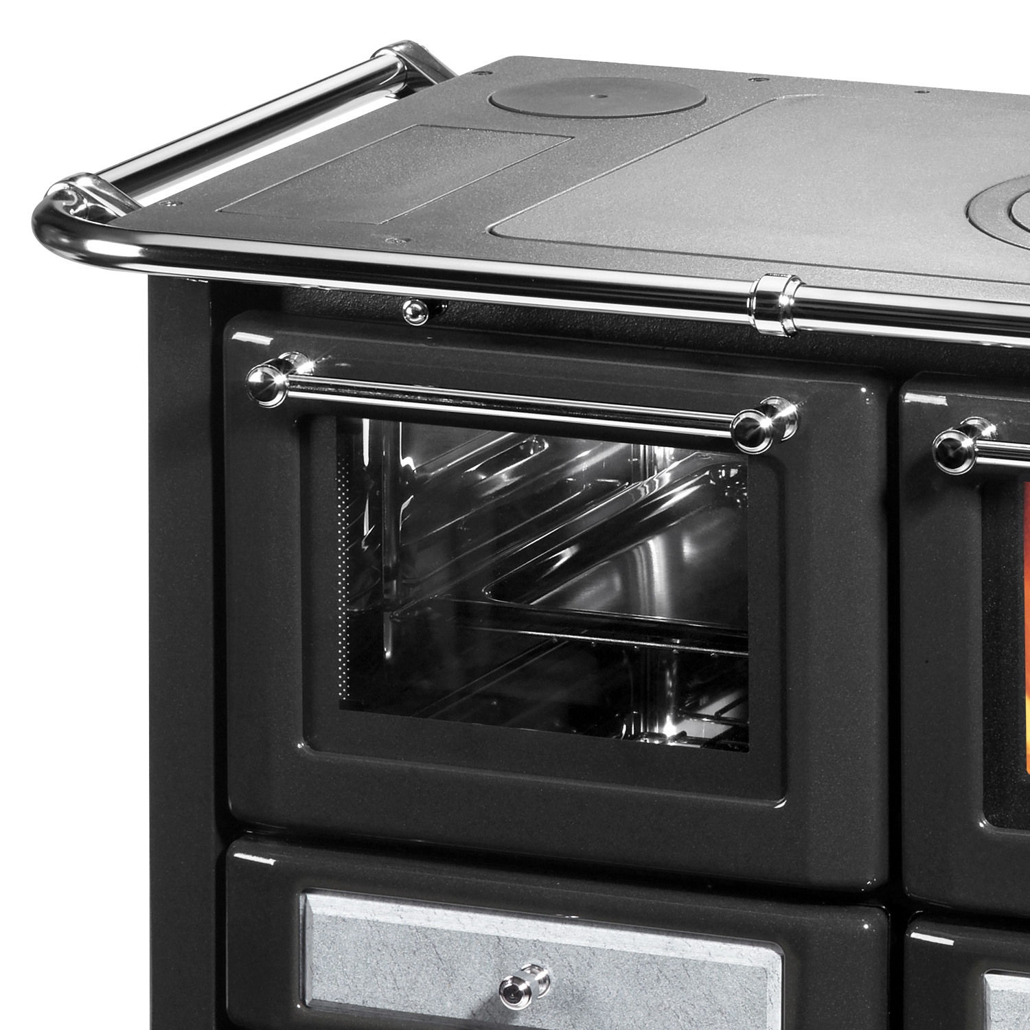 Wamsler K 85 F Cuisinière à bois en pierre naturelle, four à gauche