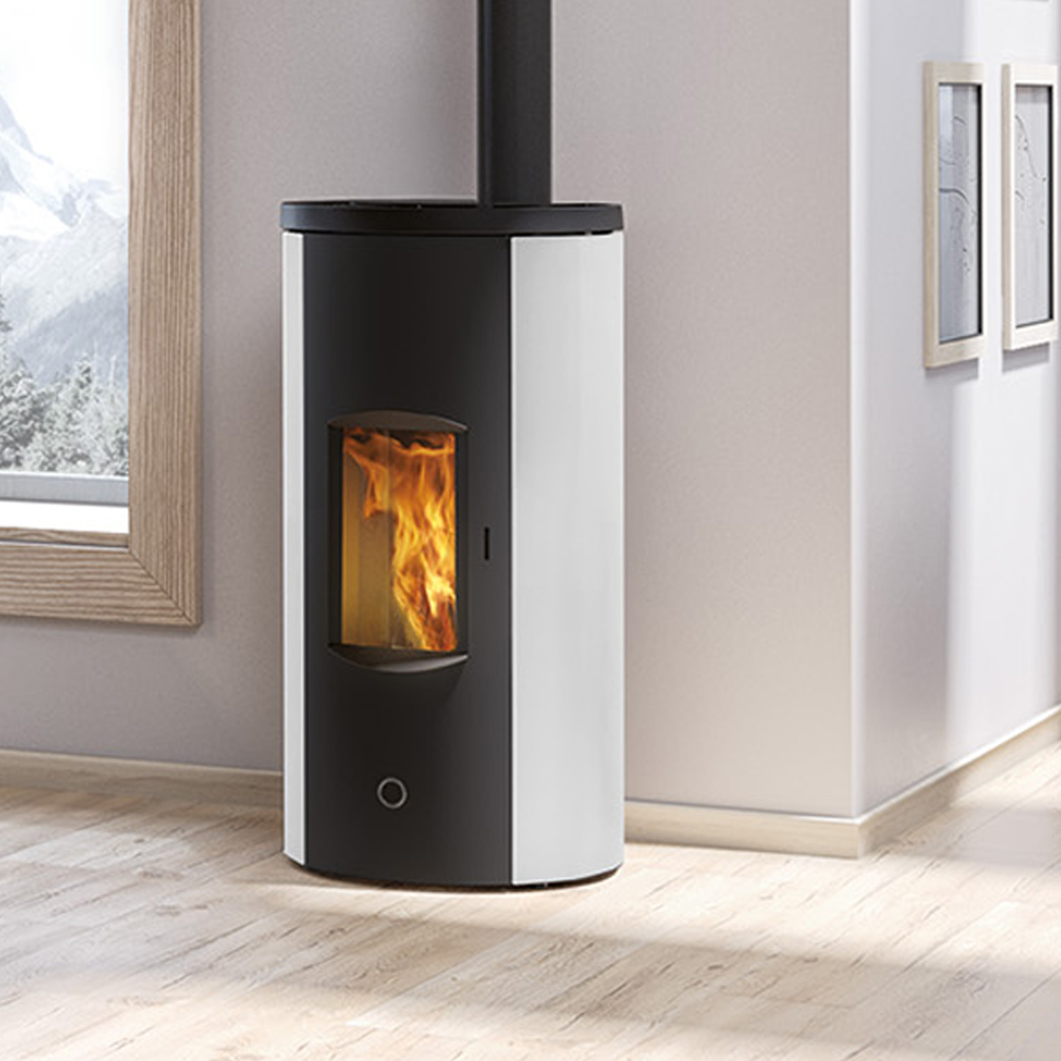 EK63 Like 90+ Evo Poêle à granulés acier blanc COAX