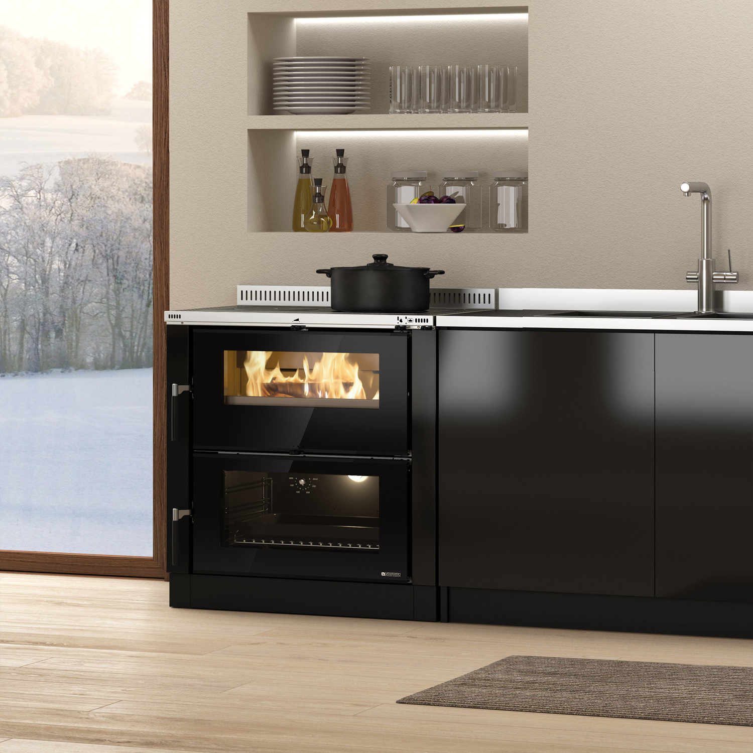 La Nordica Verona XXL 16 cuisinière à bois anthracite