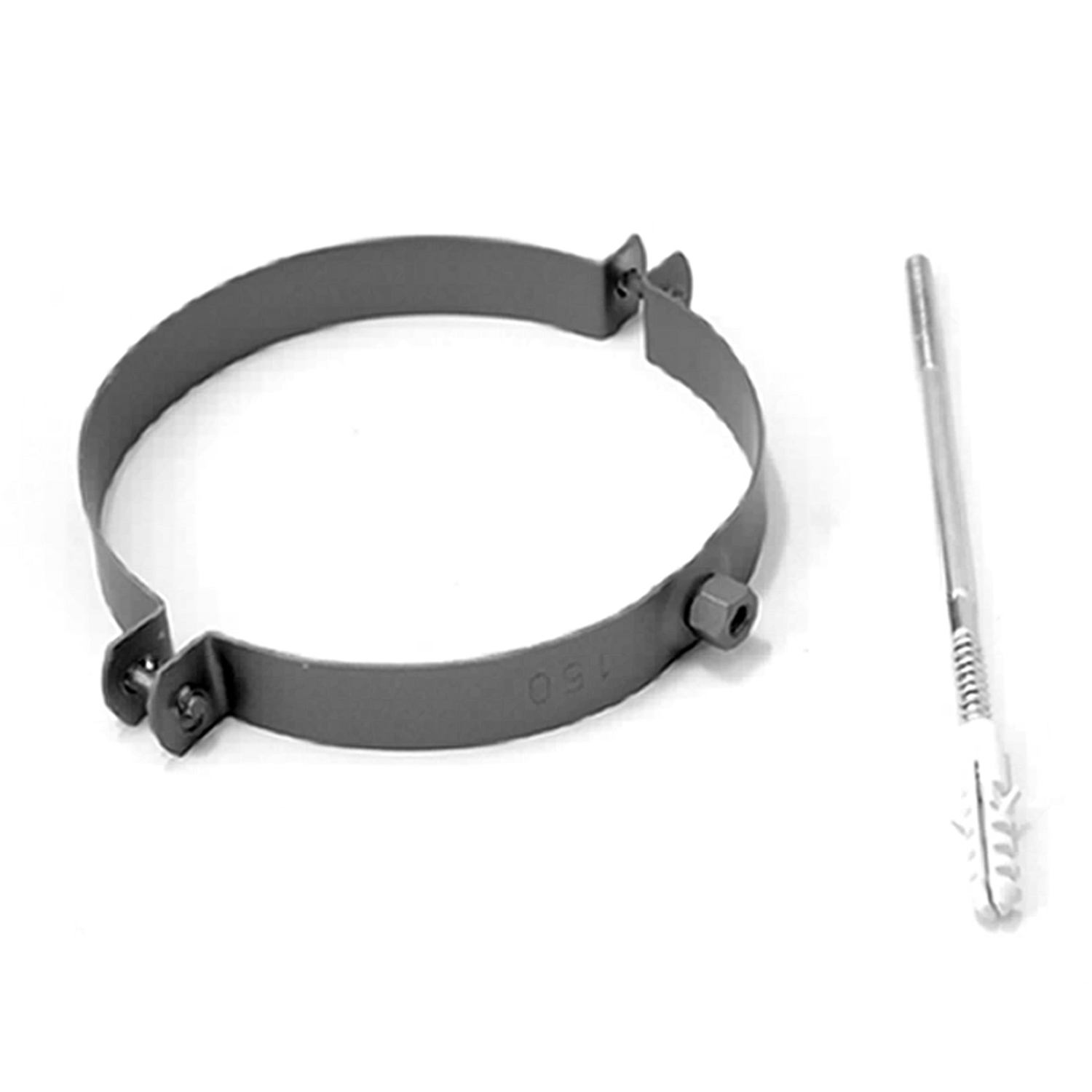 Raik Basic collier de serrage 120mm gris fonte pour tuyau de fumée / conduit de fumée