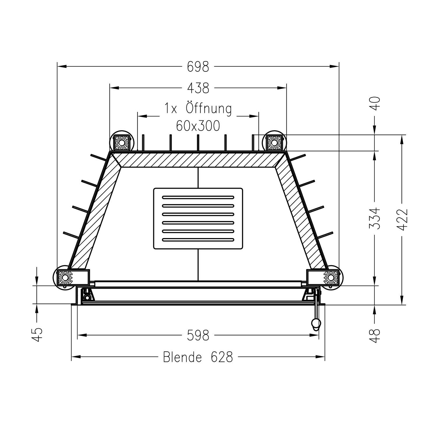 Spartherm Mini S-4S insert de cheminée 51 cm à droite