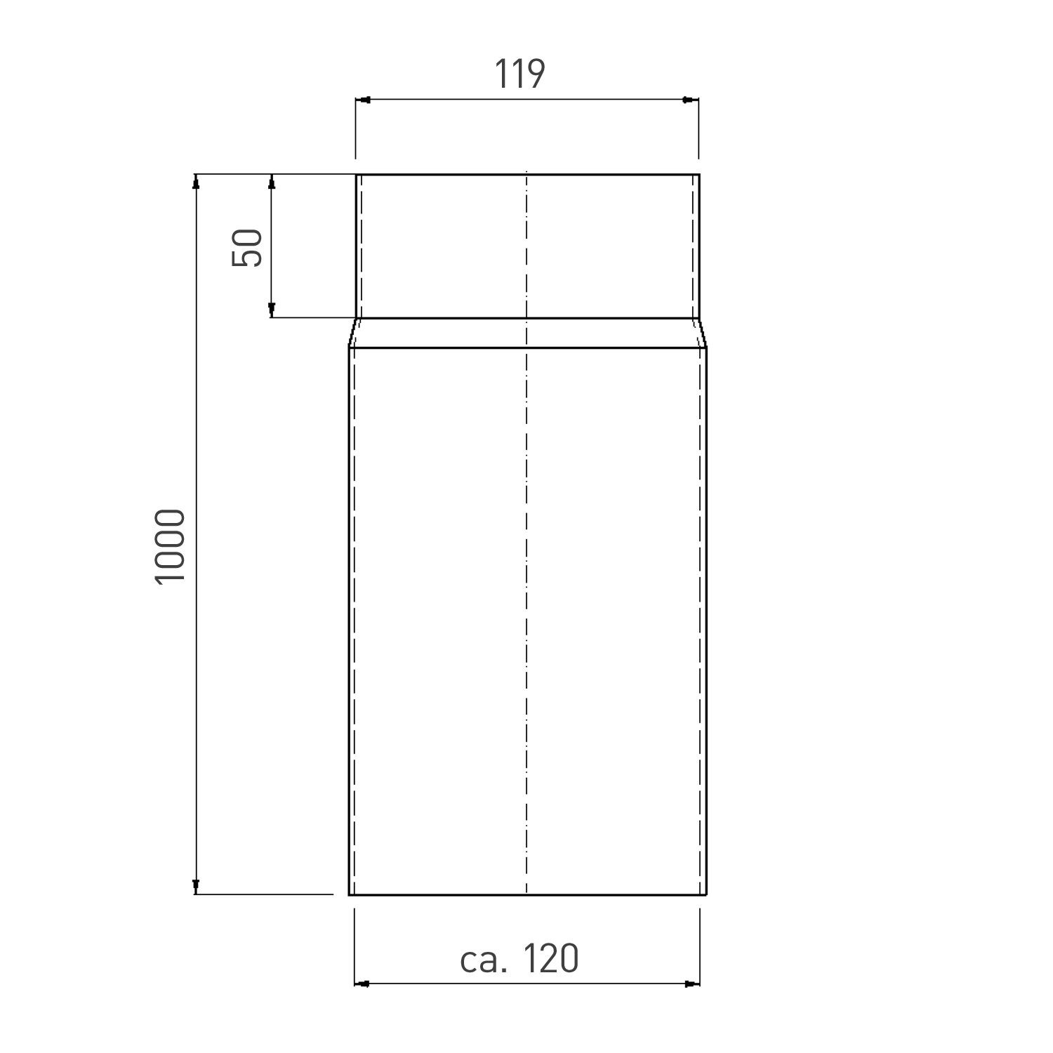 Tuyau de fumée / Tuyau de poêle émaillé 120mm - 1000mm blanc Tuyau de fumée / Tuyau de poêle émaillé 120mm - 1000mm blanc