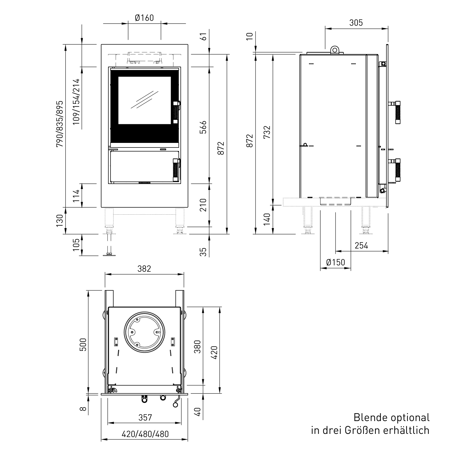 Spartherm Renova Cs-42 insert de cheminée gauche