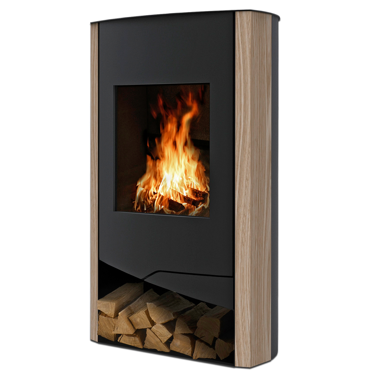 Wamsler N-Line poêle à bois acier noir/ pierre ollaire Rainbow