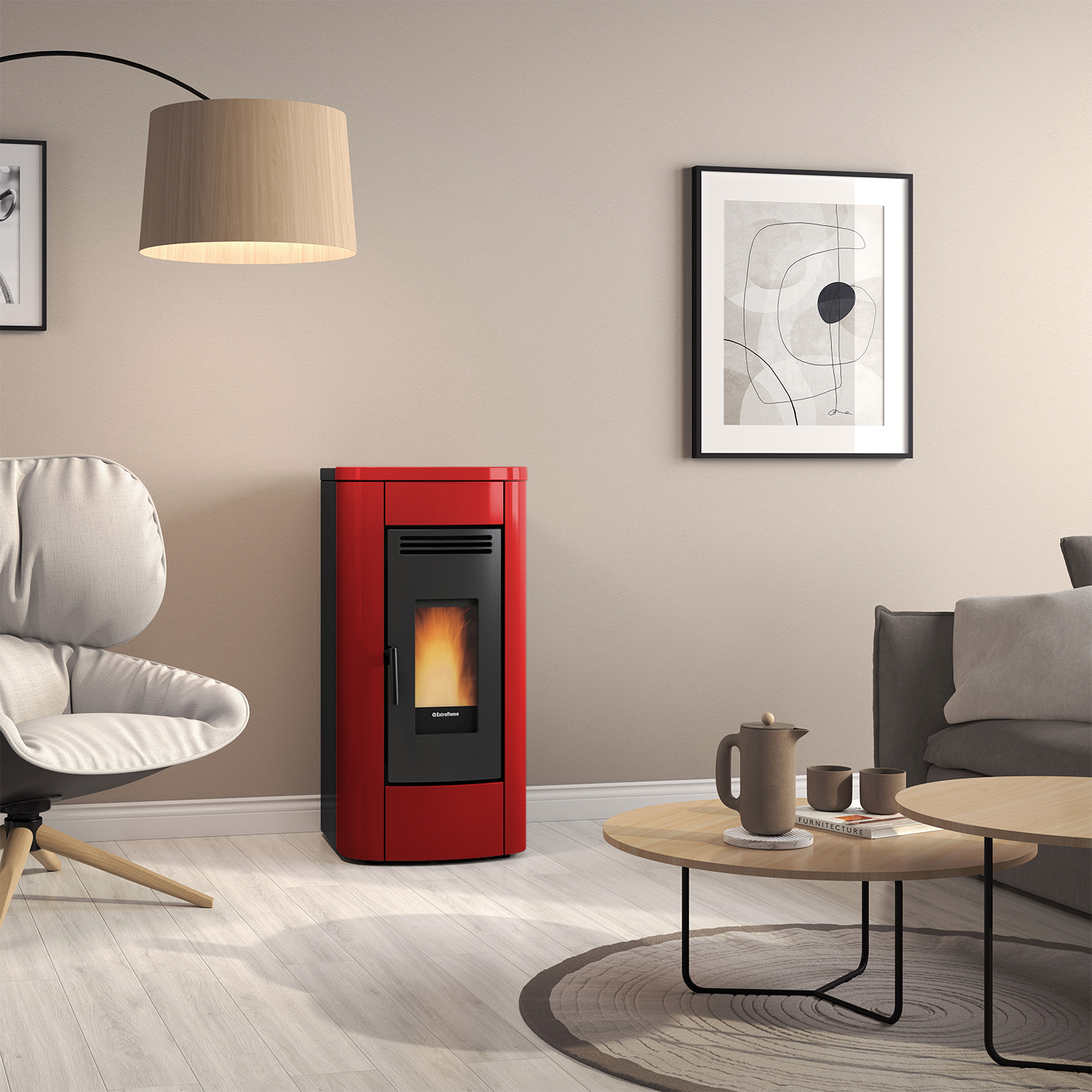 Extraflame Klaudia Plus Poêle à granulés Acier Bordeaux