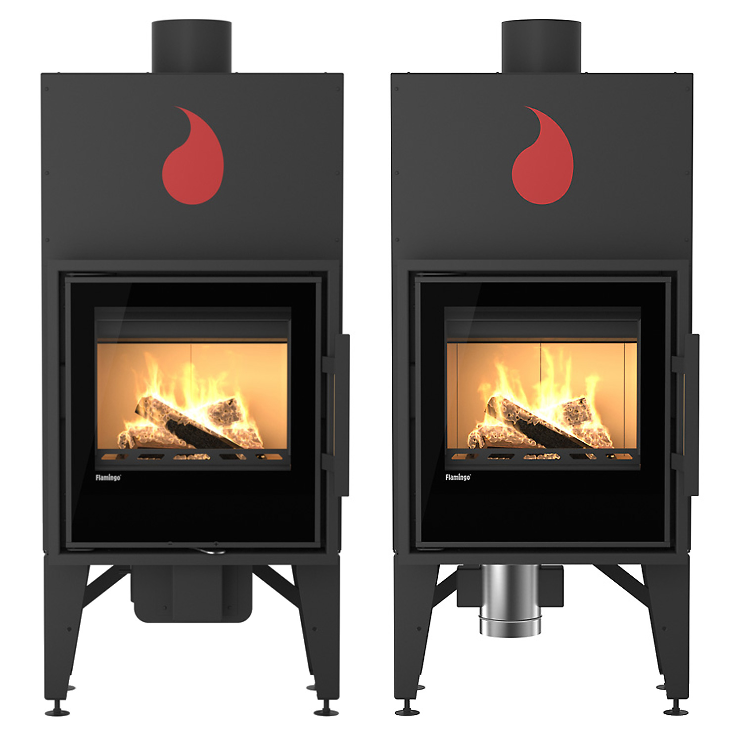 Insert de cheminée HS Flamingo S5 Acier Noir Automatique Insert de cheminée HS Flamingo S5 Acier Noir Automatique