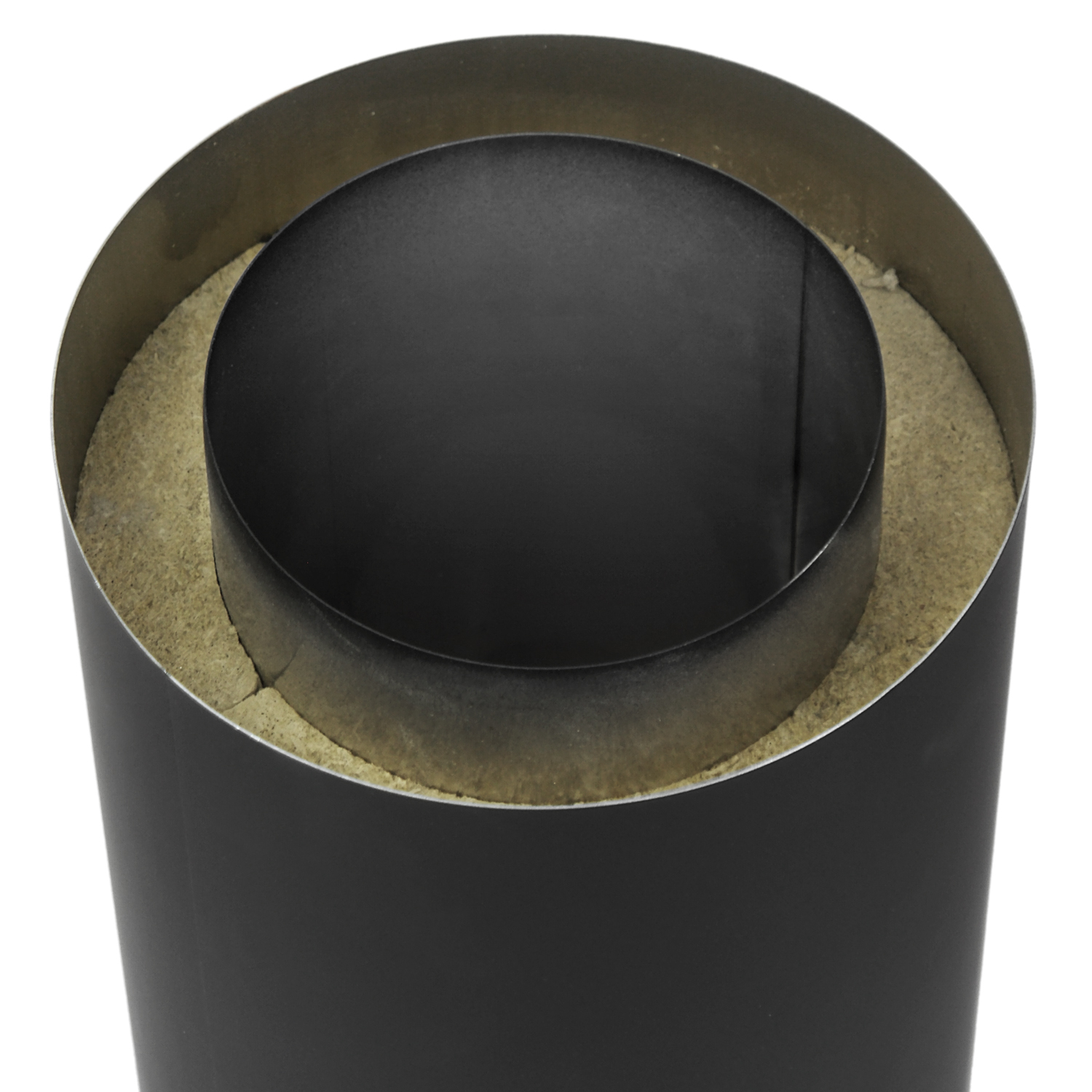 Tuyau de fumée / Conduit de poêle Coltherm à double paroi avec isolation, diamètre 150 mm, longueur 1000 mm, noir Tuyau de fumée / Conduit de poêle Coltherm à double paroi avec isolation, diamètre 150 mm, longueur 1000 mm, noir