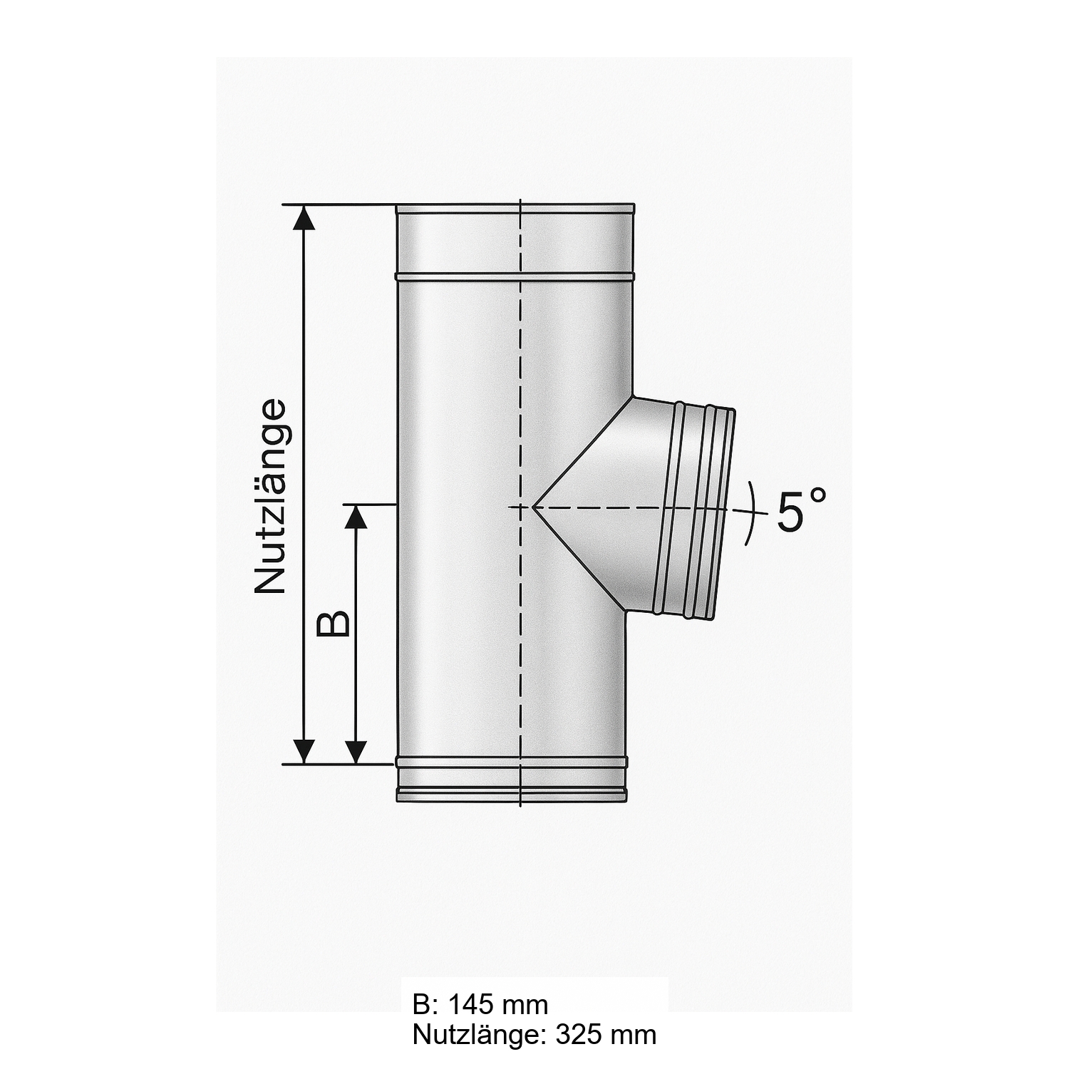 Schiedel PRIMA PLUS raccordement tuyaux 85° Ø150 mm simple paroi mat