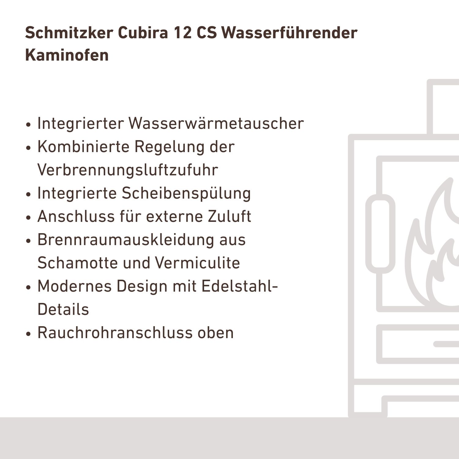 Schmitzker Cubira 12 CS Poêle à bois avec échangeur d'eau