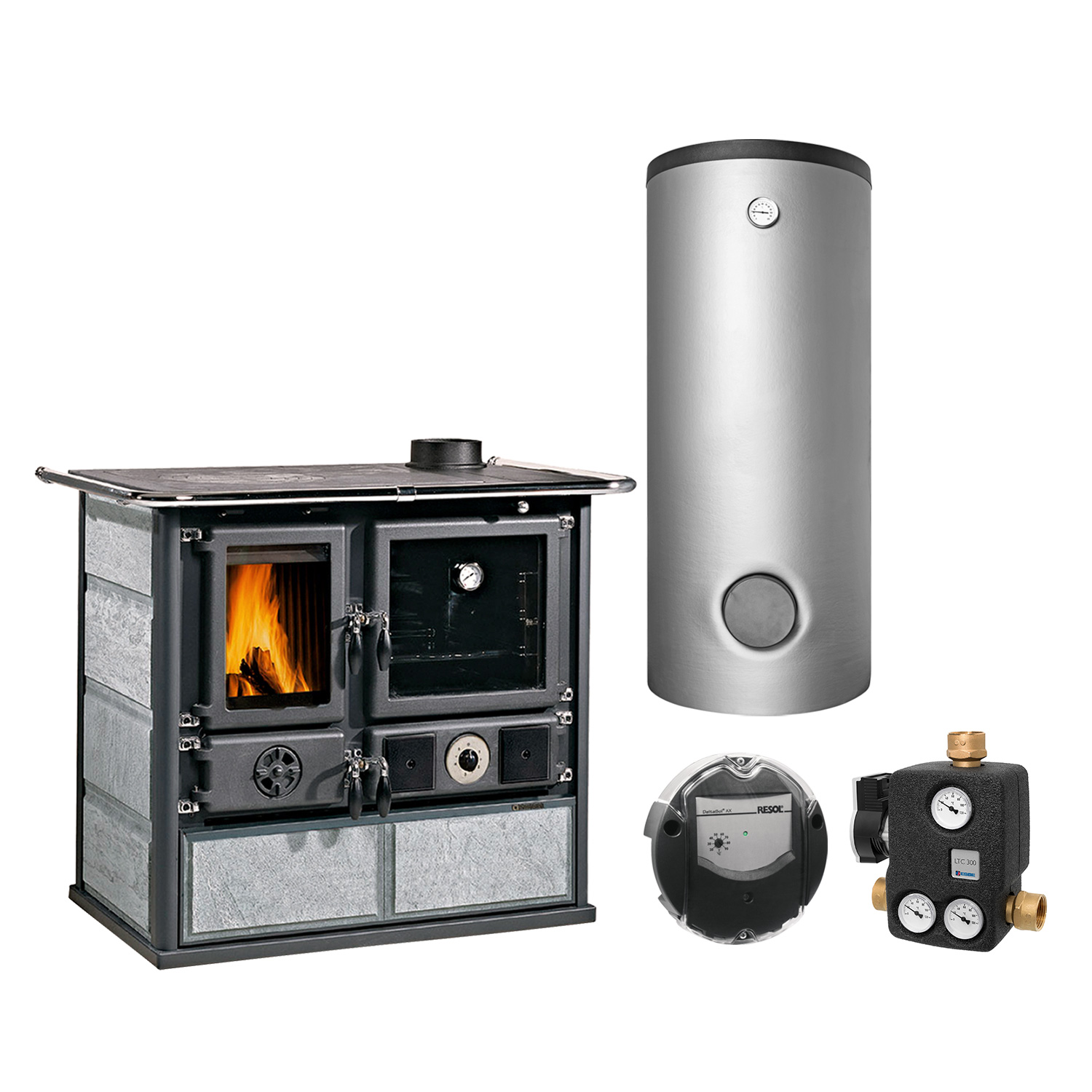 La Nordica Termorosa DSA Pierre naturelle Cuisinière à bois avec bouilleur Ensemble économique Réservoir combiné THKE 600 + 1 SWT La Nordica Termorosa DSA Pierre naturelle Cuisinière à bois avec bouilleur Ensemble économique Réservoir combiné THKE 600 + 1 SWT