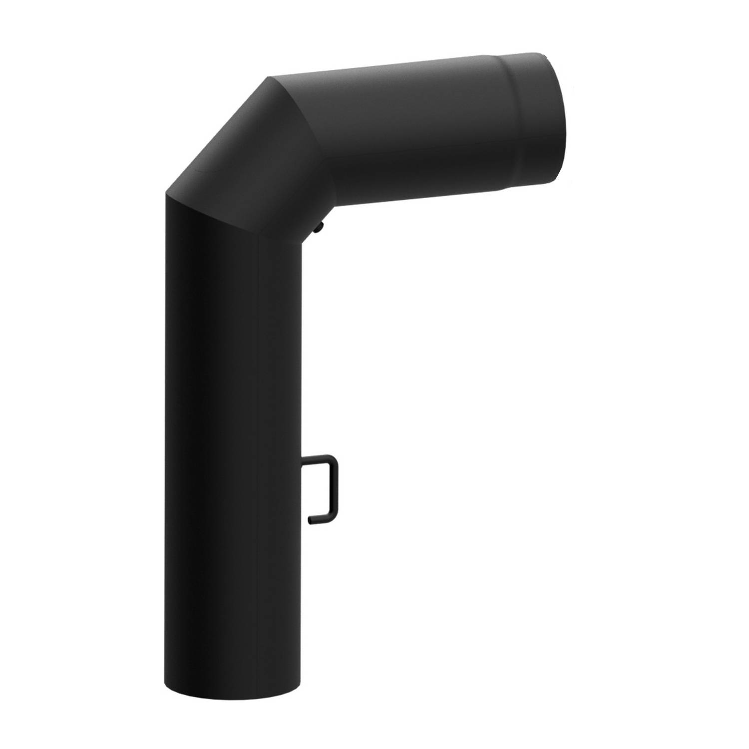 Raik coude LS diamètre 150/90° 2,00mm 3-pièces 700/450 avec porte intégrée avec modérateur de tirage noir